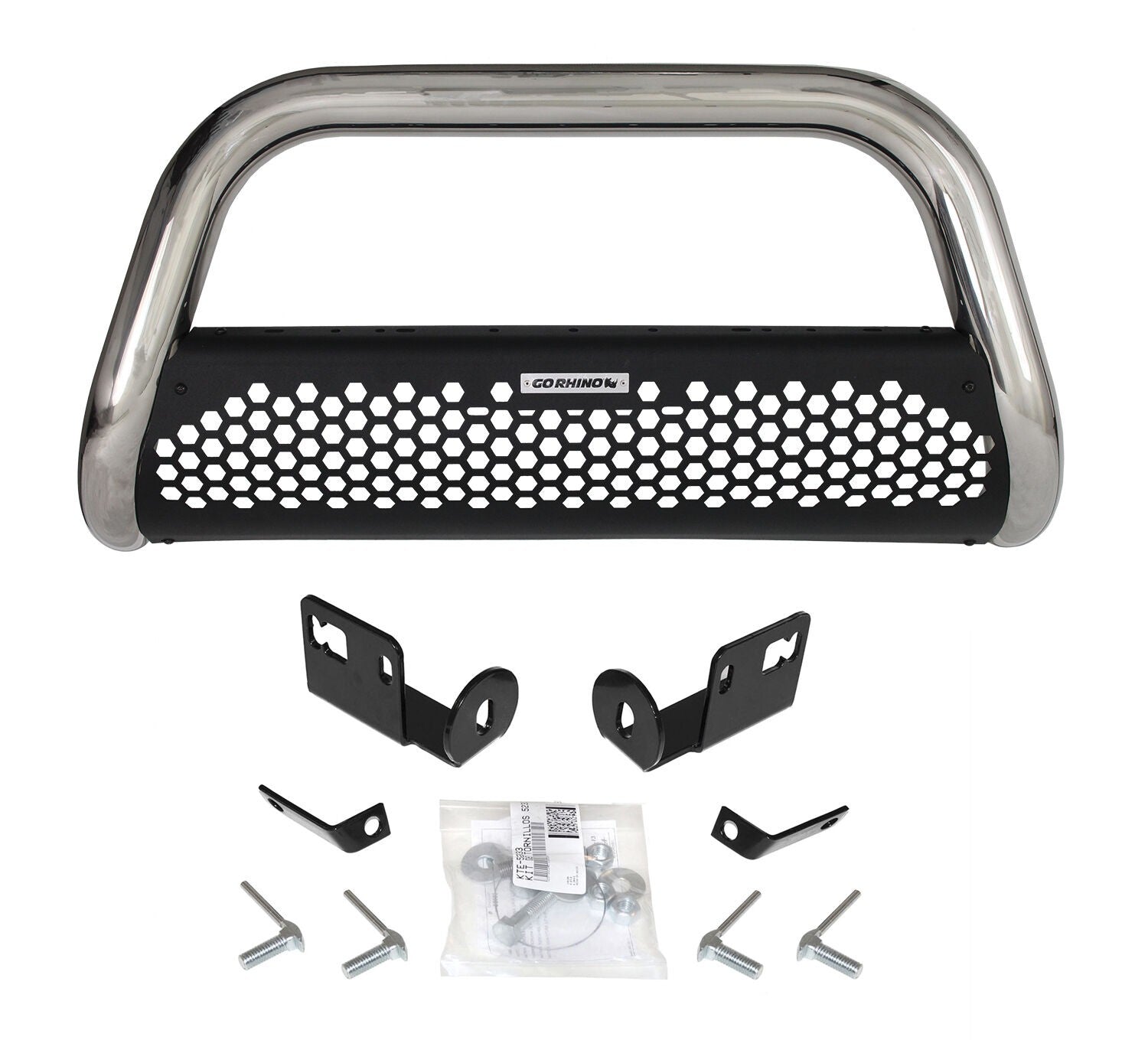 RC2 Bull Bar with Mounting Brackets Polished Stainless Steel 2003-2006 Silverado/Sierra 2500 HD Go Rhino