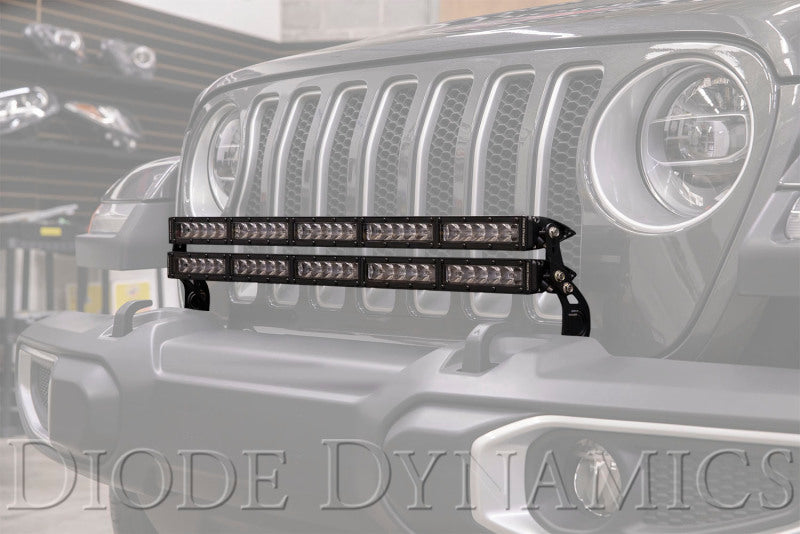Diode Dynamics 18-21 Jeep JL Wrangler/Gladiator SS30 Bumper Bracket Kit - White Driving (Single)