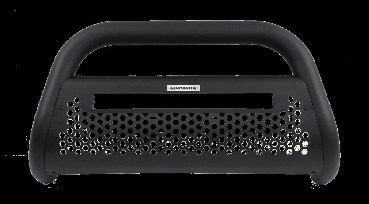 RC2 LR Bull Bar with Mounting Brackets & 20 Inch Light Bar Opening Textured Black 2019-2021 Silverado 1500 2022-2022 Silverado 1500 LTD Go Rhino
