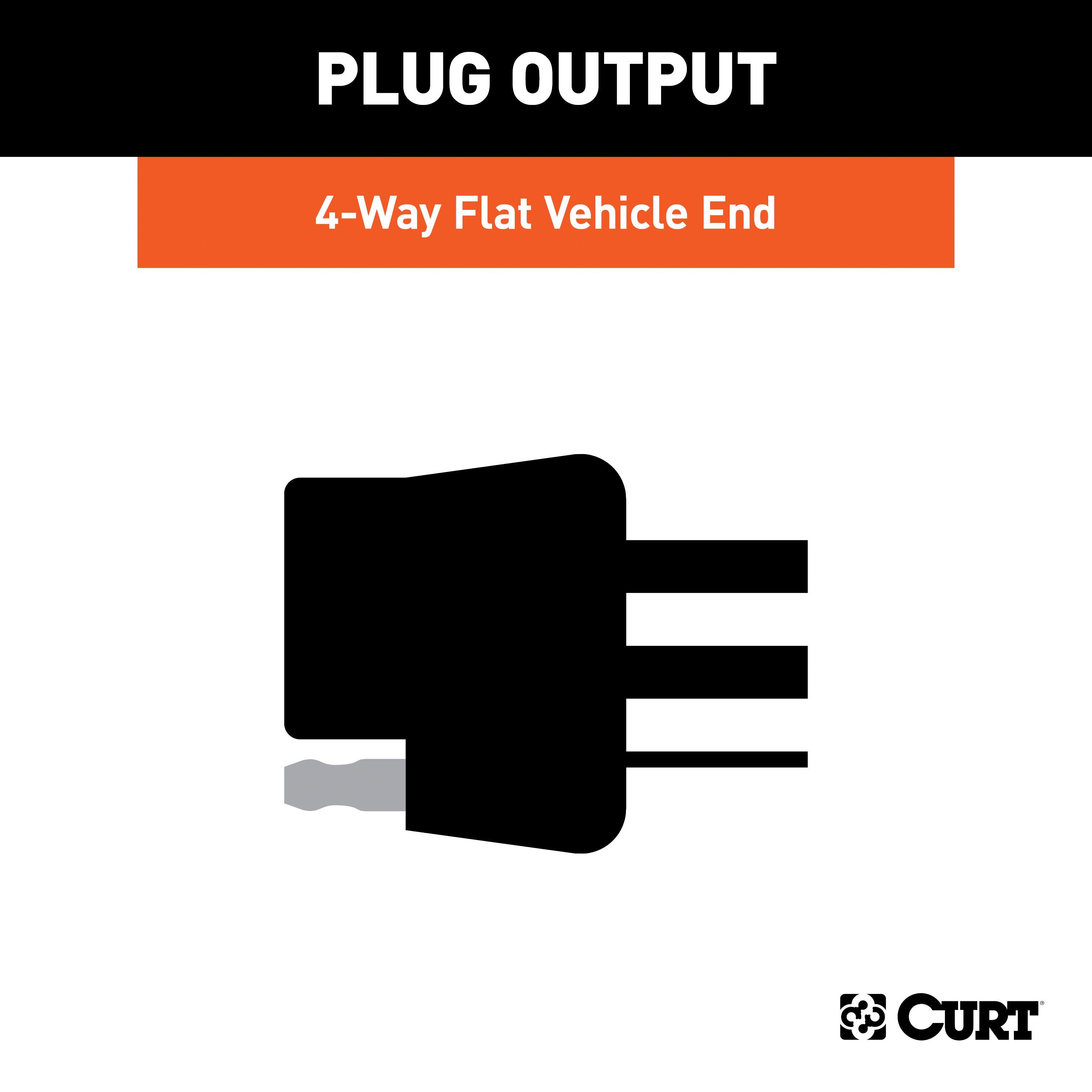CURT Vehicle-Side Custom 4-Pin Trailer Wiring Harness, Fits Select Chevrolet G10, G20, G30, GMC G1500, G2500, G3500 Model 55338