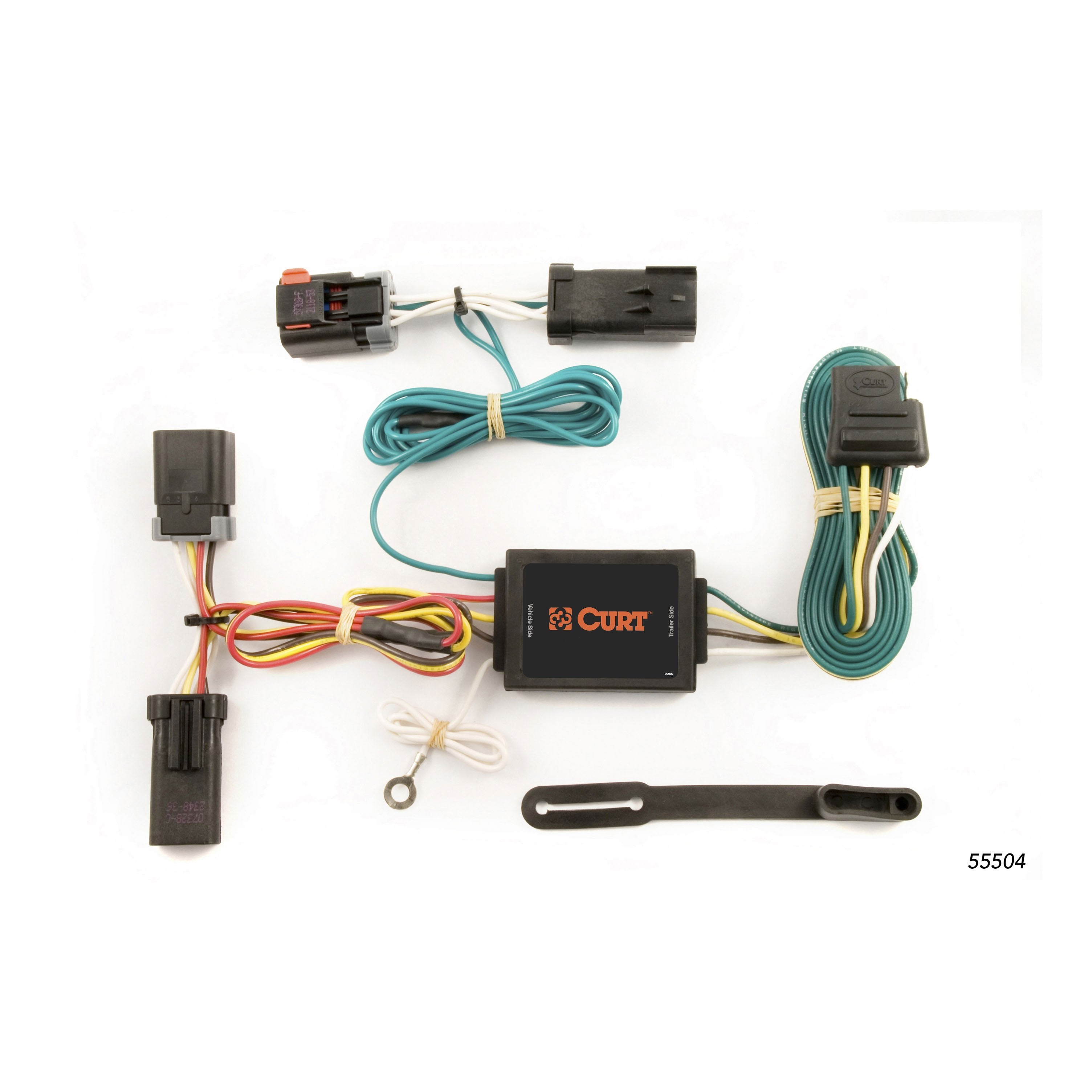 CURT Vehicle-Side Custom 4-Pin Trailer Wiring Harness, Fits Select Dodge Ram 1500, 2500, 3500 Model 55504