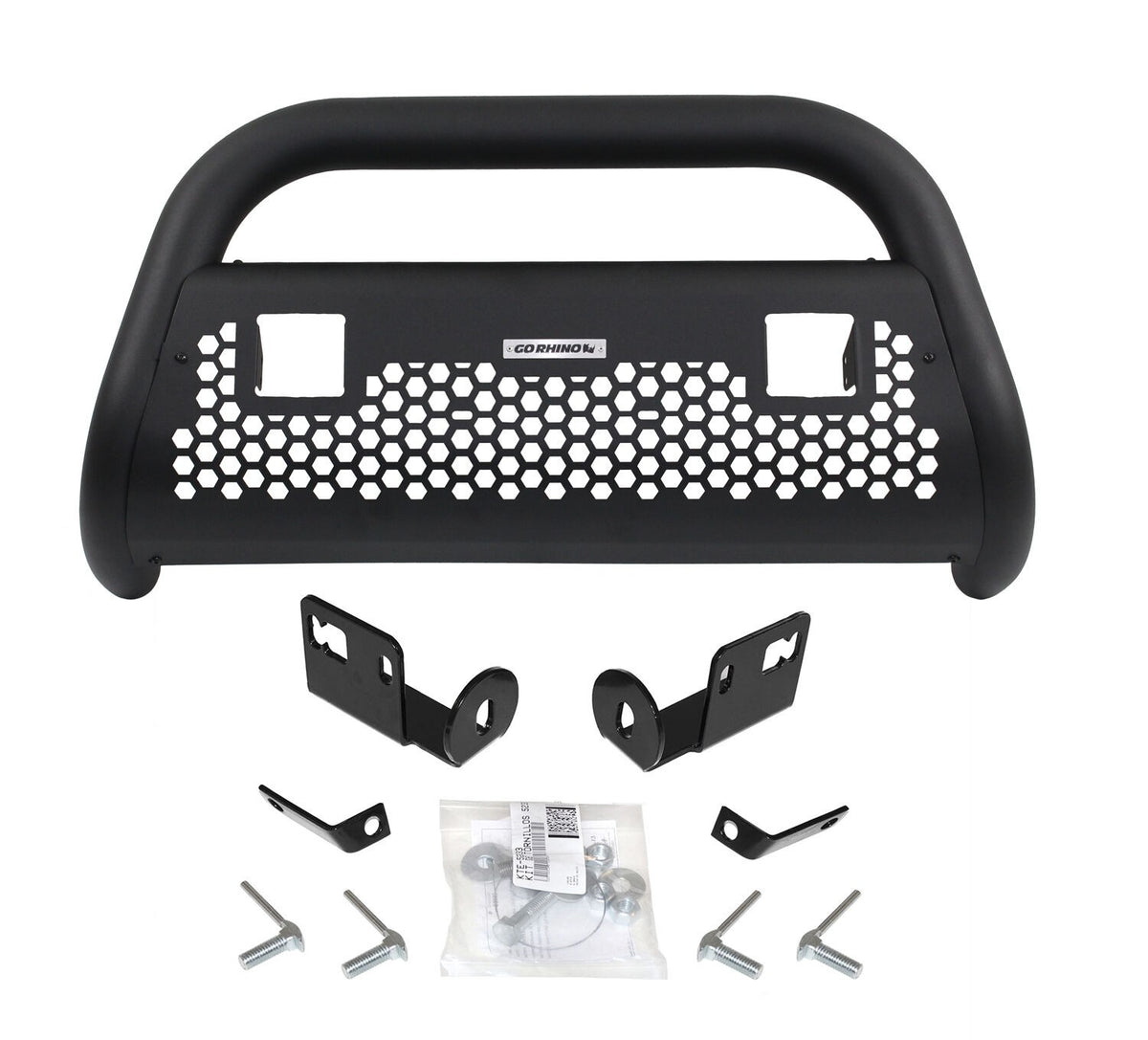RC2 LR Bull Bar with Mounting Brackets & Two 3 Inch Light Openings Textured Black 2006-2008 Dodge Ram 1500/2500/3500 Go Rhino