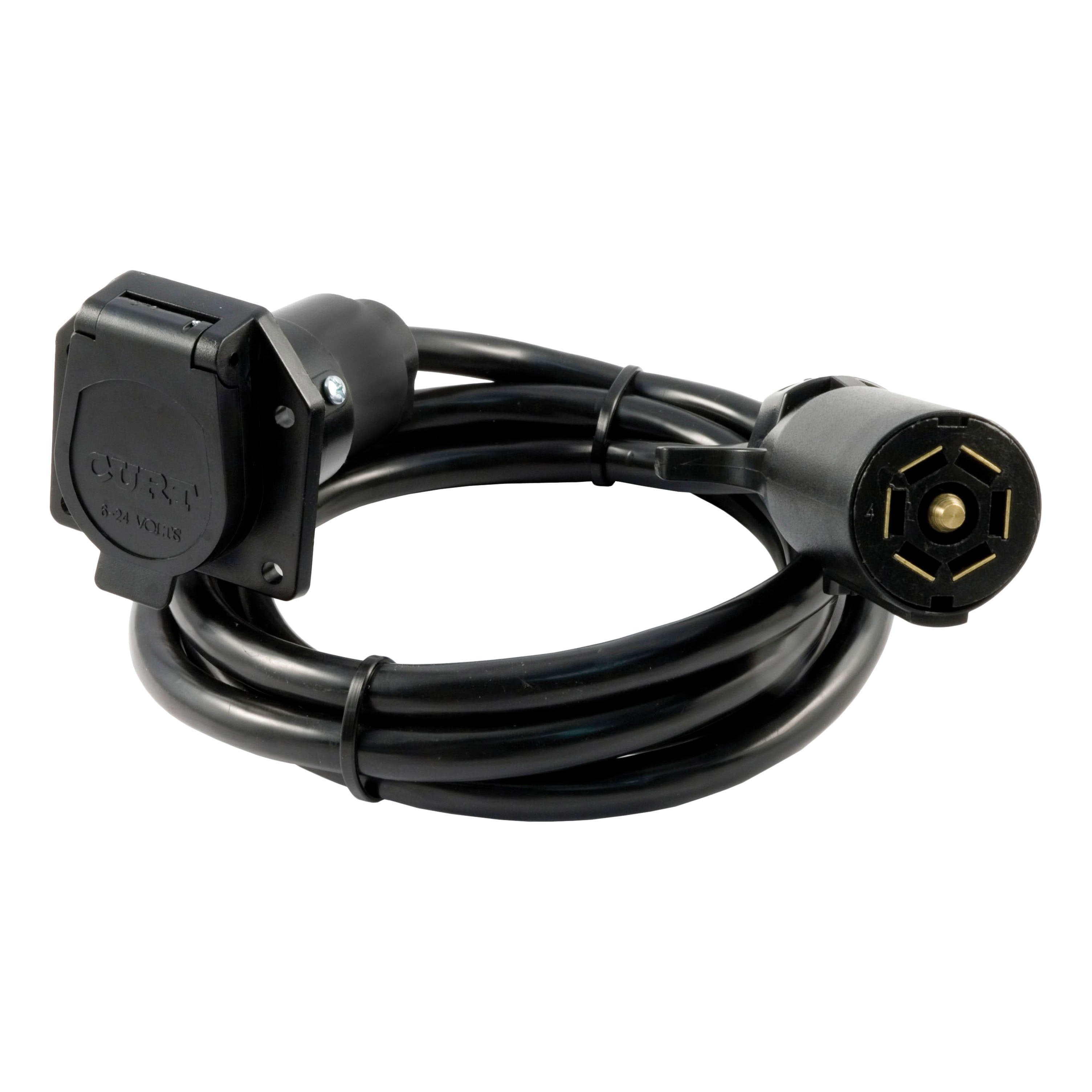 CURT 7-Foot Vehicle-Side Truck Bed 7-Pin Trailer Wiring Harness Extension Model 56080