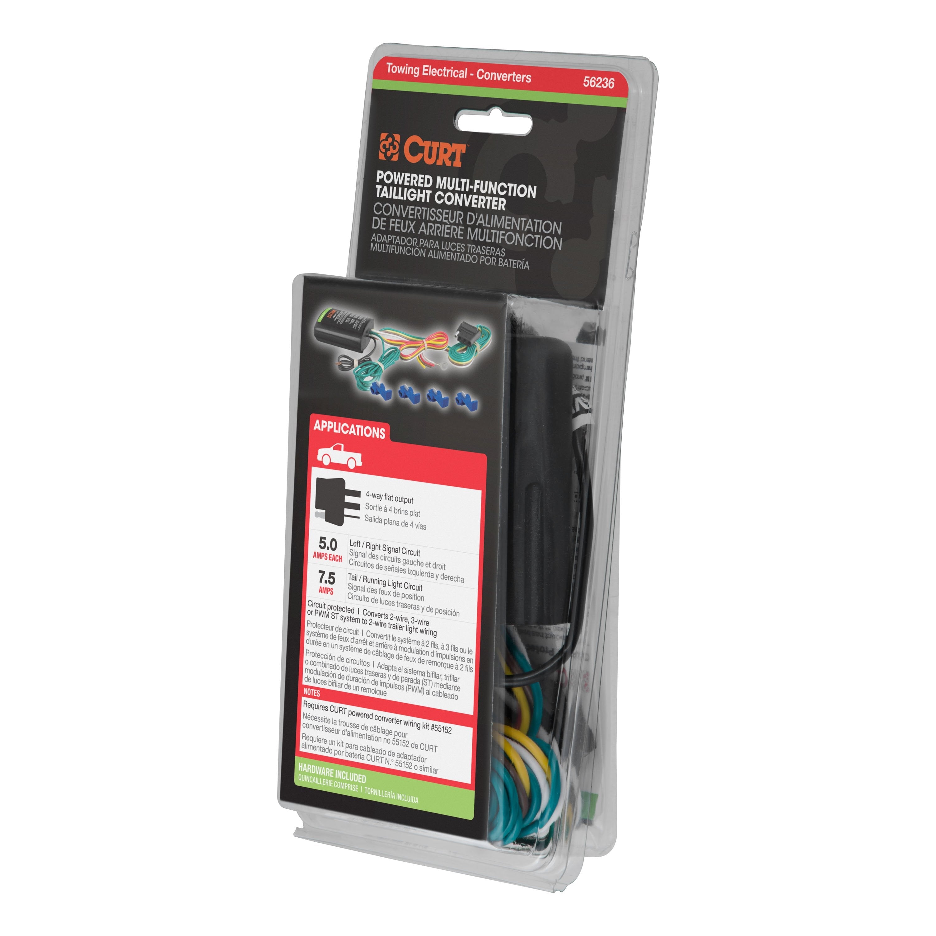 CURT Multi-Function Splice-in Taillight Converter, 4-Pin Wiring Harness Model 56236