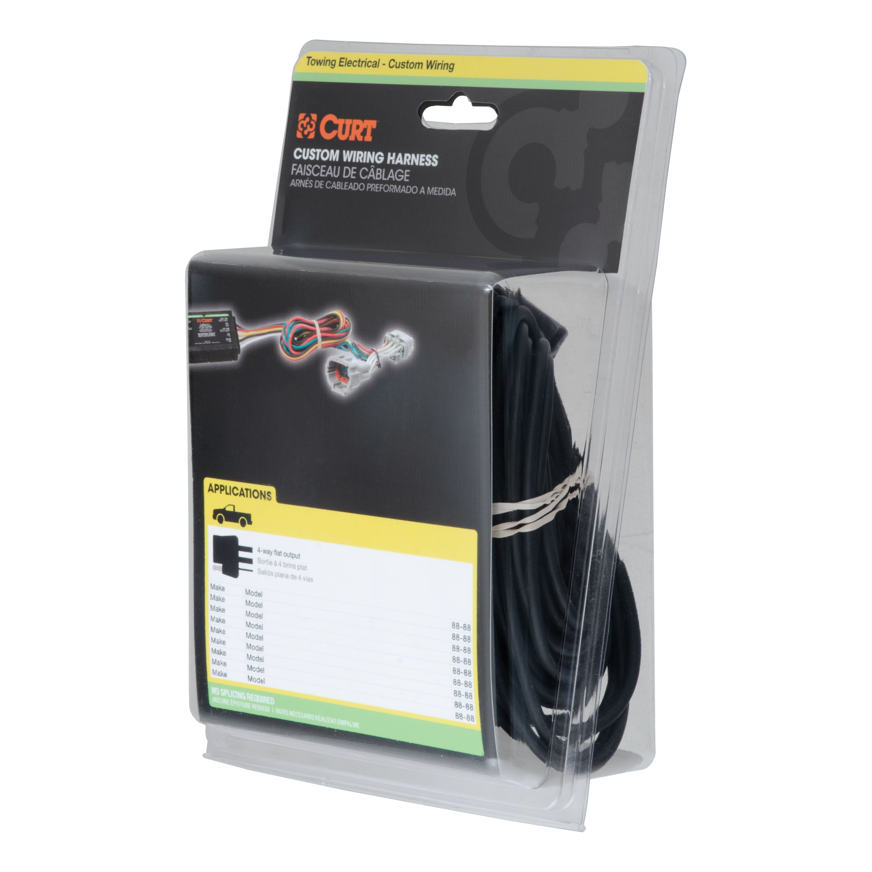 CURT Vehicle-Side Custom 4-Pin Trailer Wiring Harness, Fits Select Chevrolet City Express, Nissan NV200 Model 56279