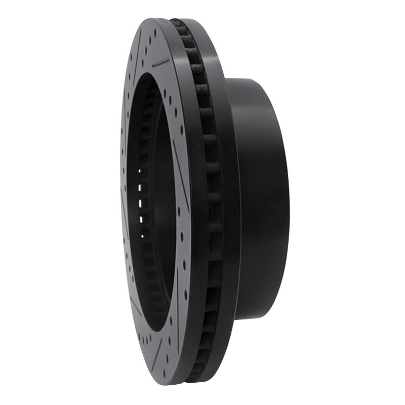 R1 11-25 Chevrolet Silverado 3500 HD Front Right Drilled & Slotted Black Brake Rotor