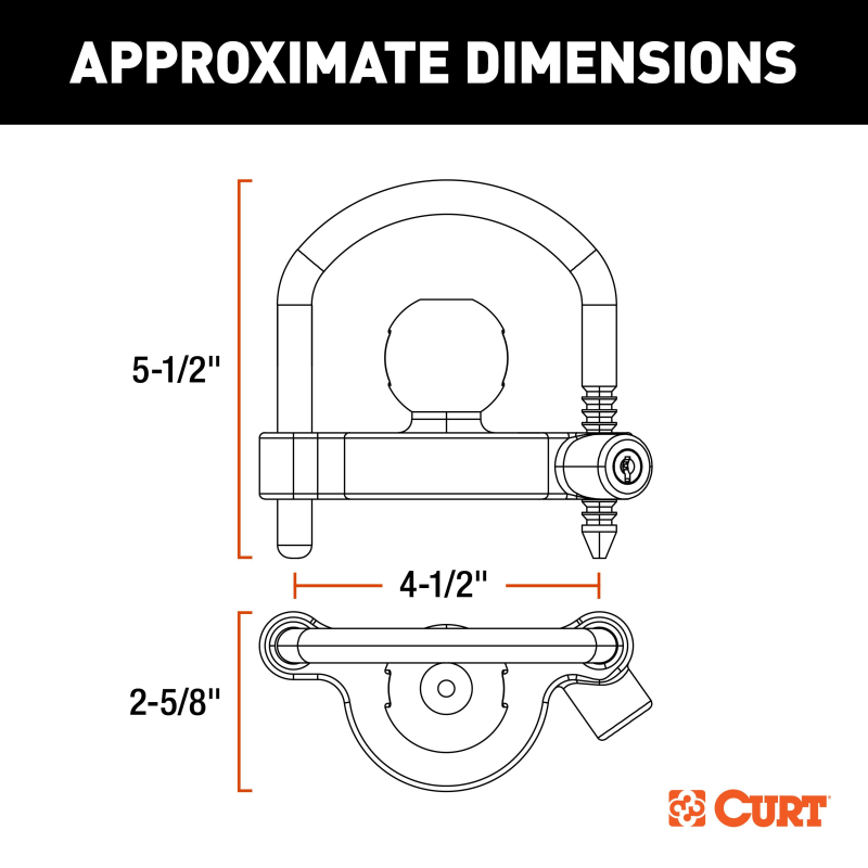 CURT Universal Trailer Coupler Lock Model 23090