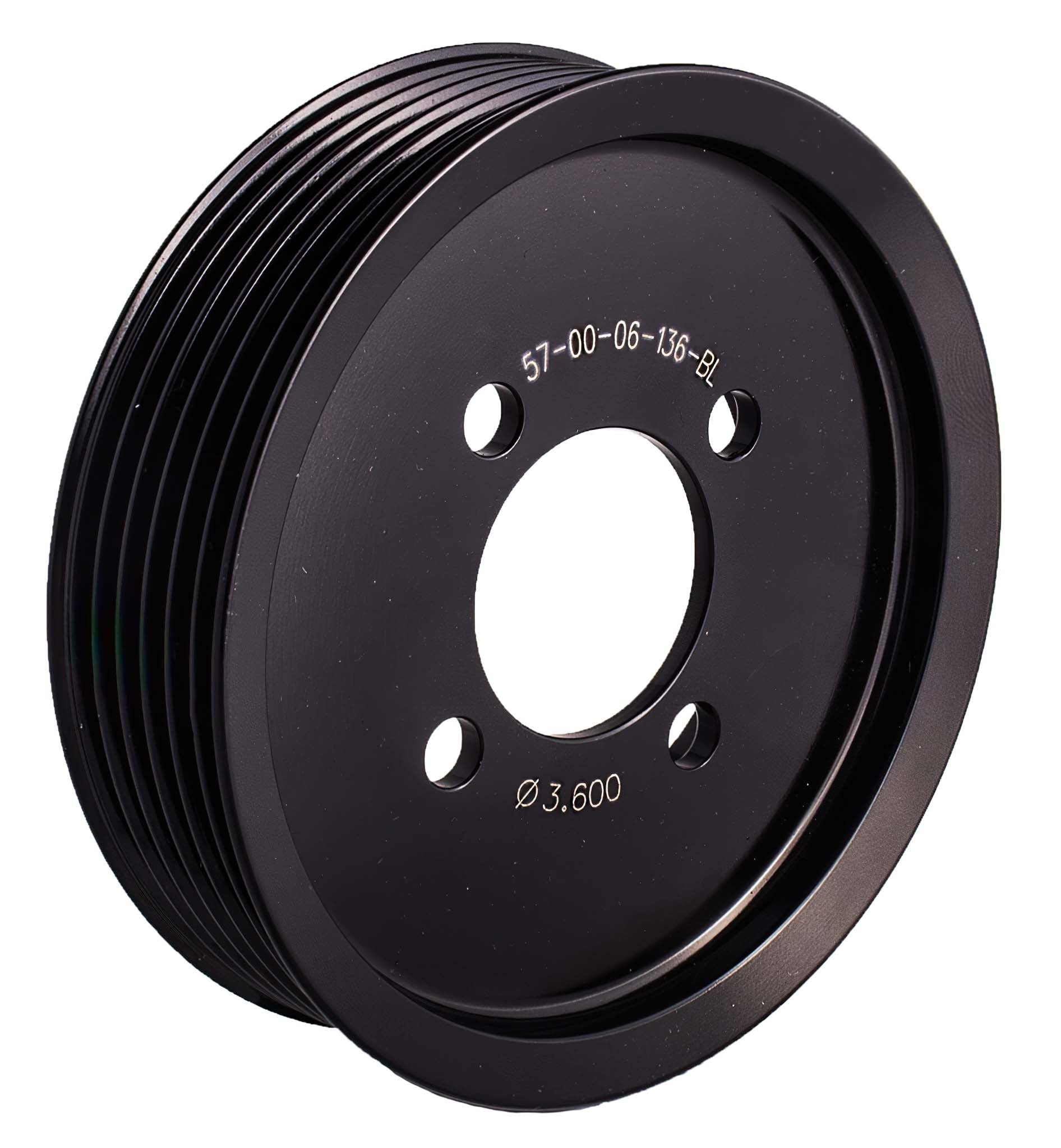 Two-Piece, 6 Rib, 3.600" Diameter Pulley 57-00-06-136-BL
