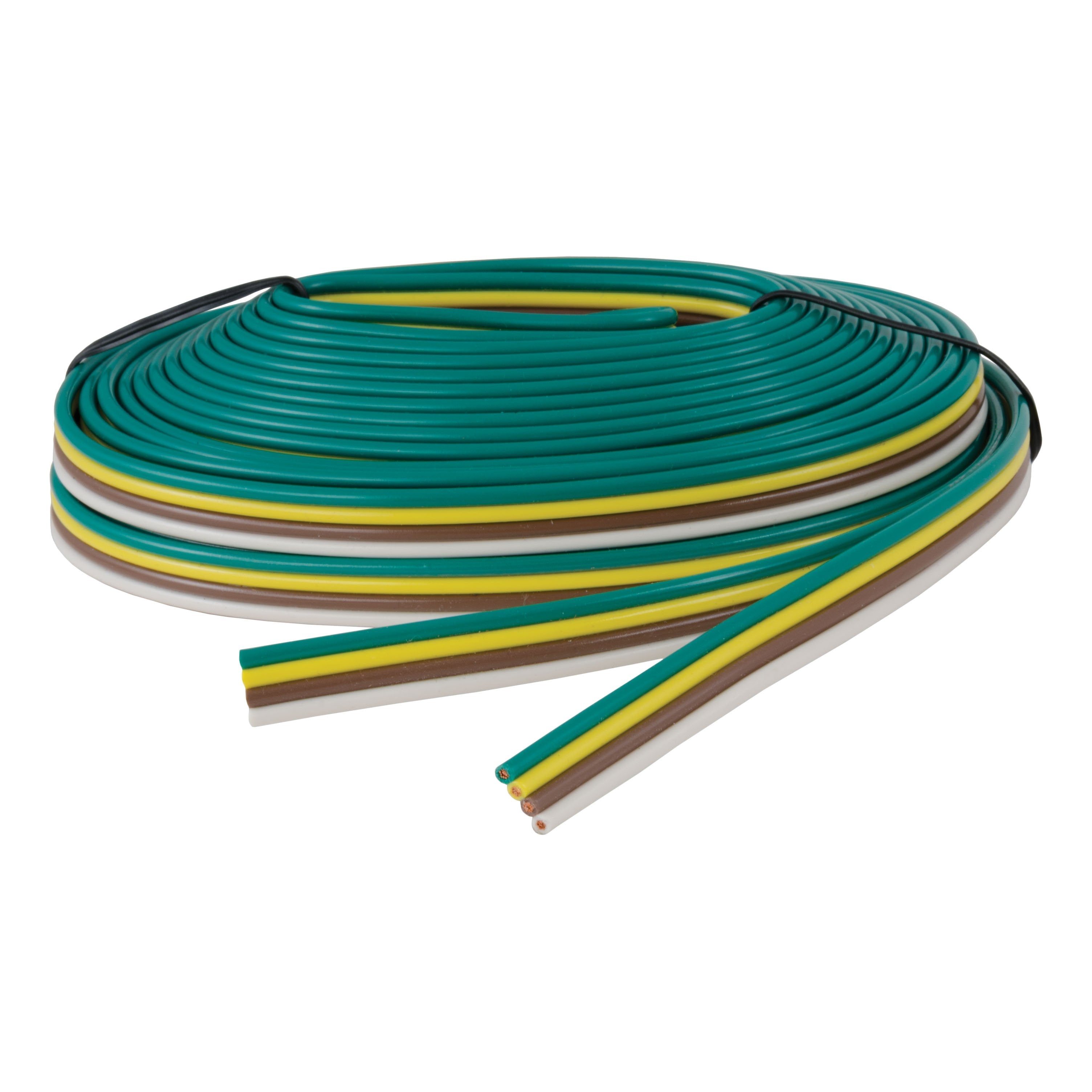 CURT Bonded Trailer Wiring, 25-Foot Spool, 4 Pin Trailer Wiring Model 57001