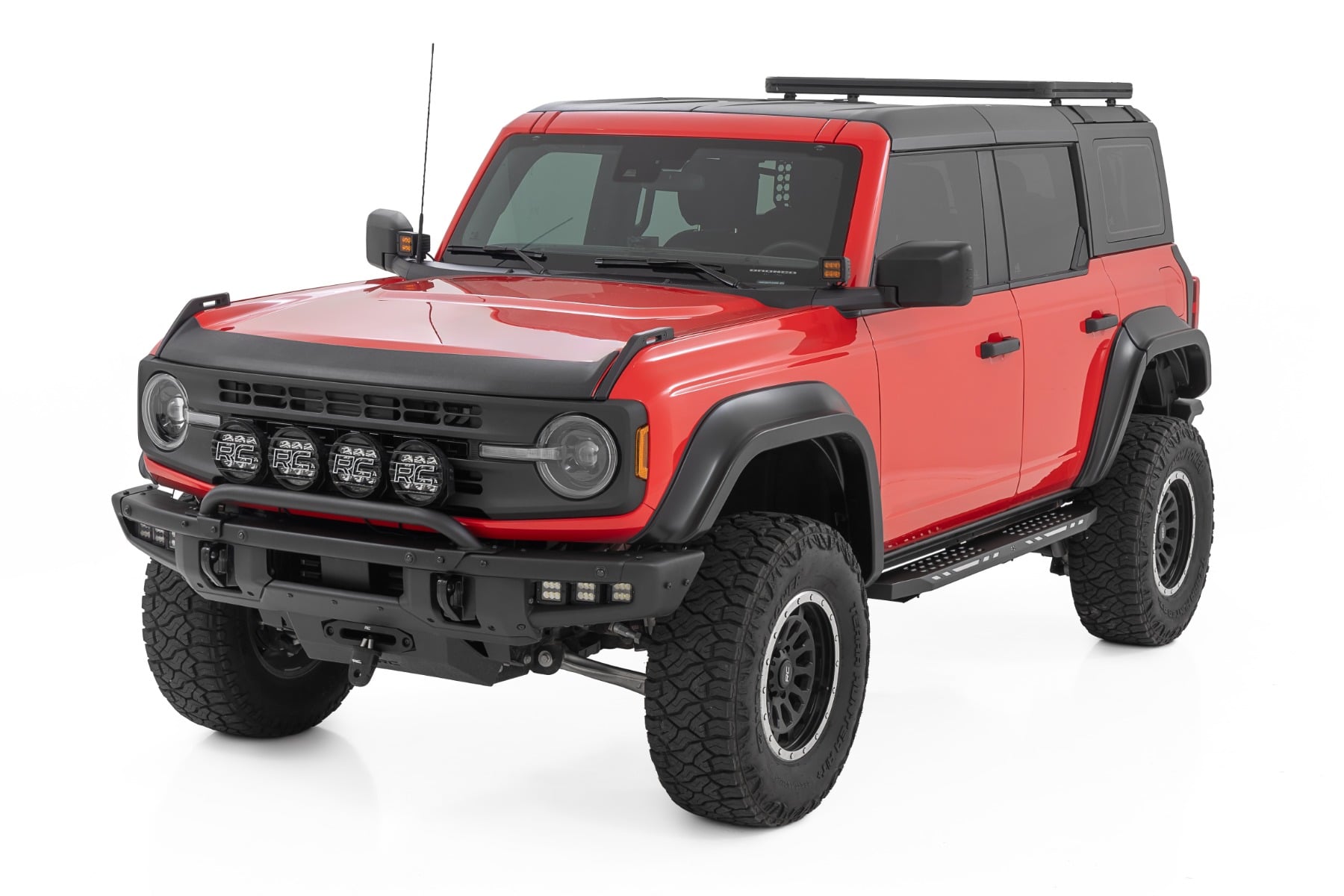 AC2 Running Boards Amber/White 4-Door Ford Bronco 4WD (2021-2025) Rough Country