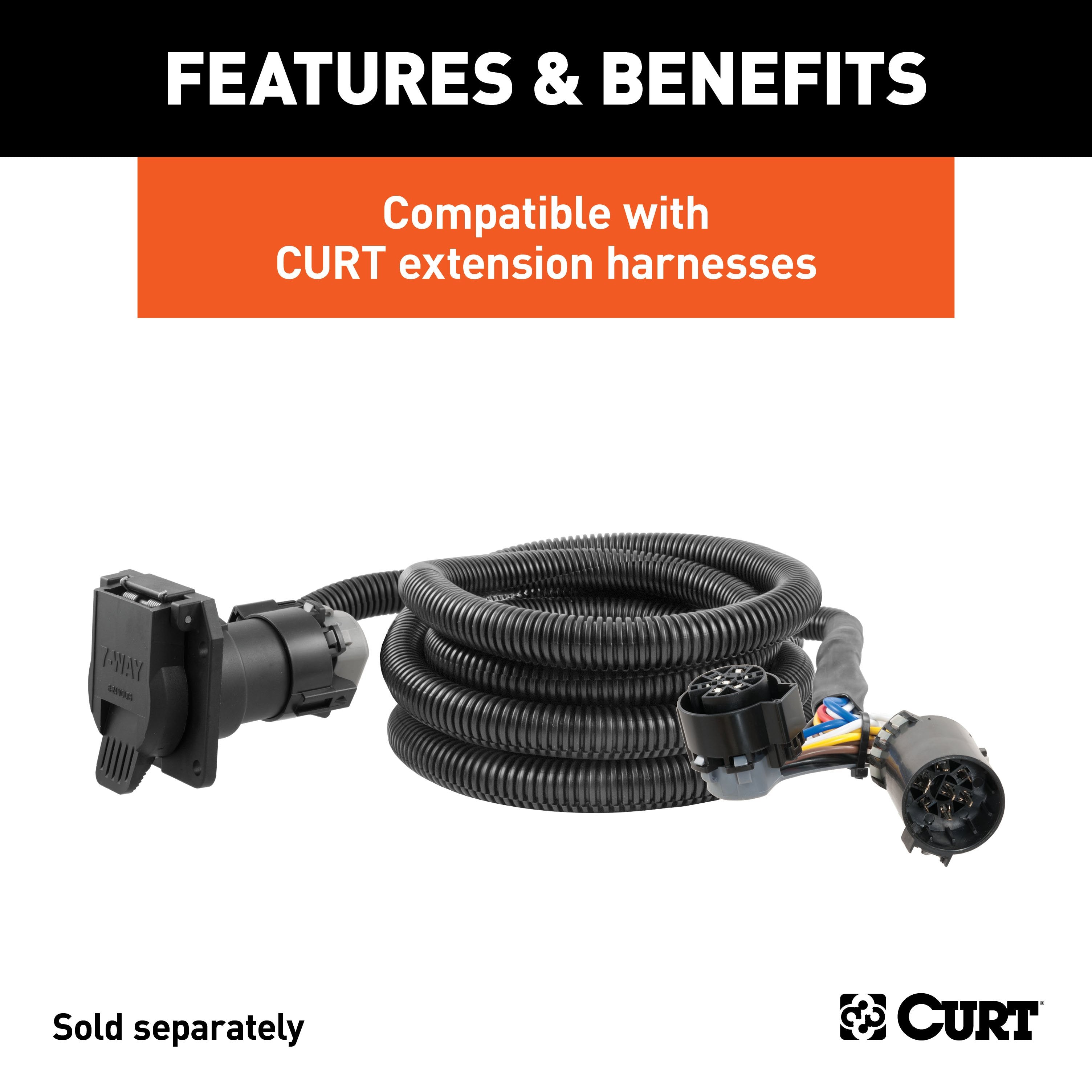 CURT Truck Bed Trailer Wiring Extension Isolator Kit for Ford F-150 with Aluminum Body Model 57007