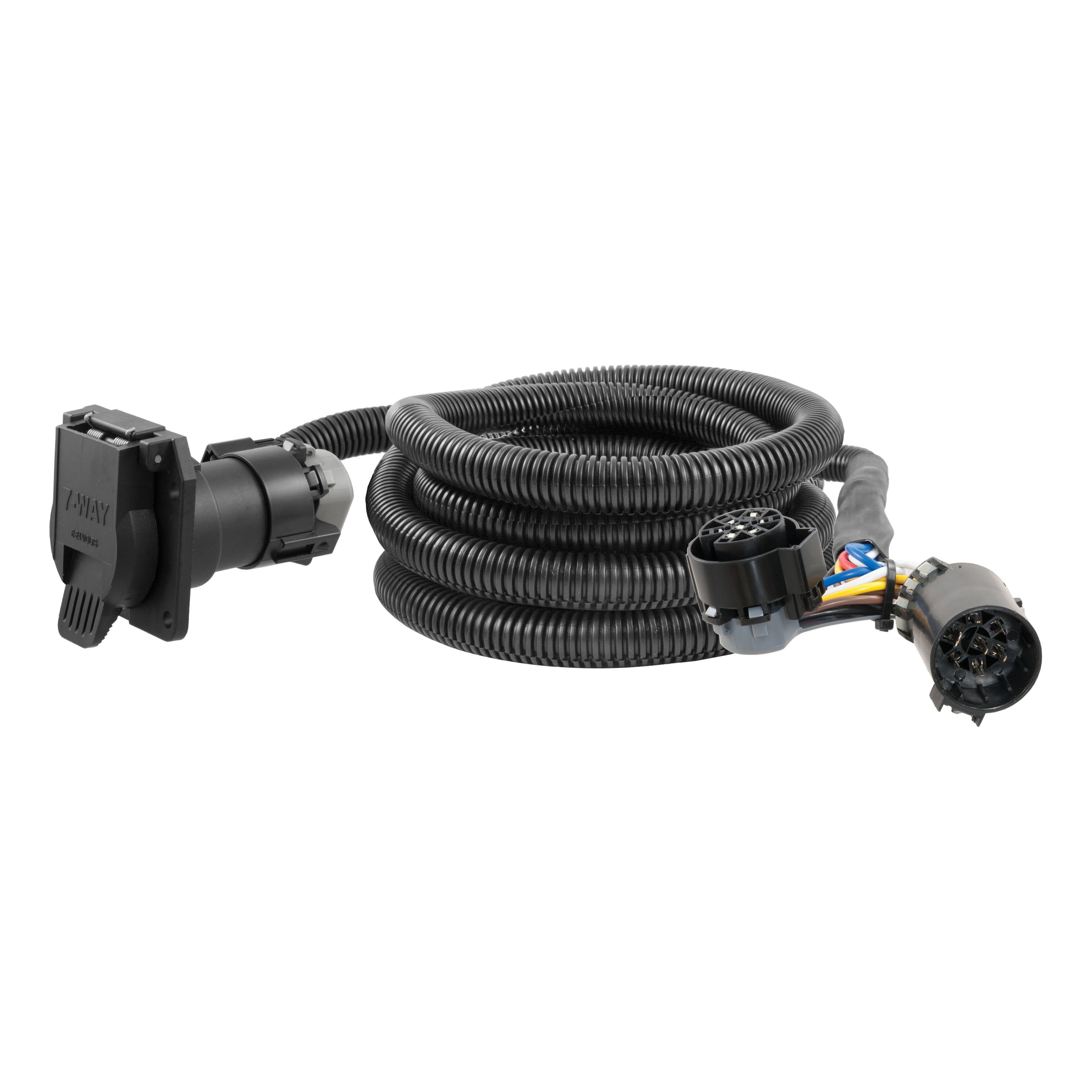 CURT 10-Foot Vehicle-Side Truck Bed 7-Pin Trailer Wiring Harness Extension, Select Ford F-150, F-250, F-350 Super Duty Model 57010