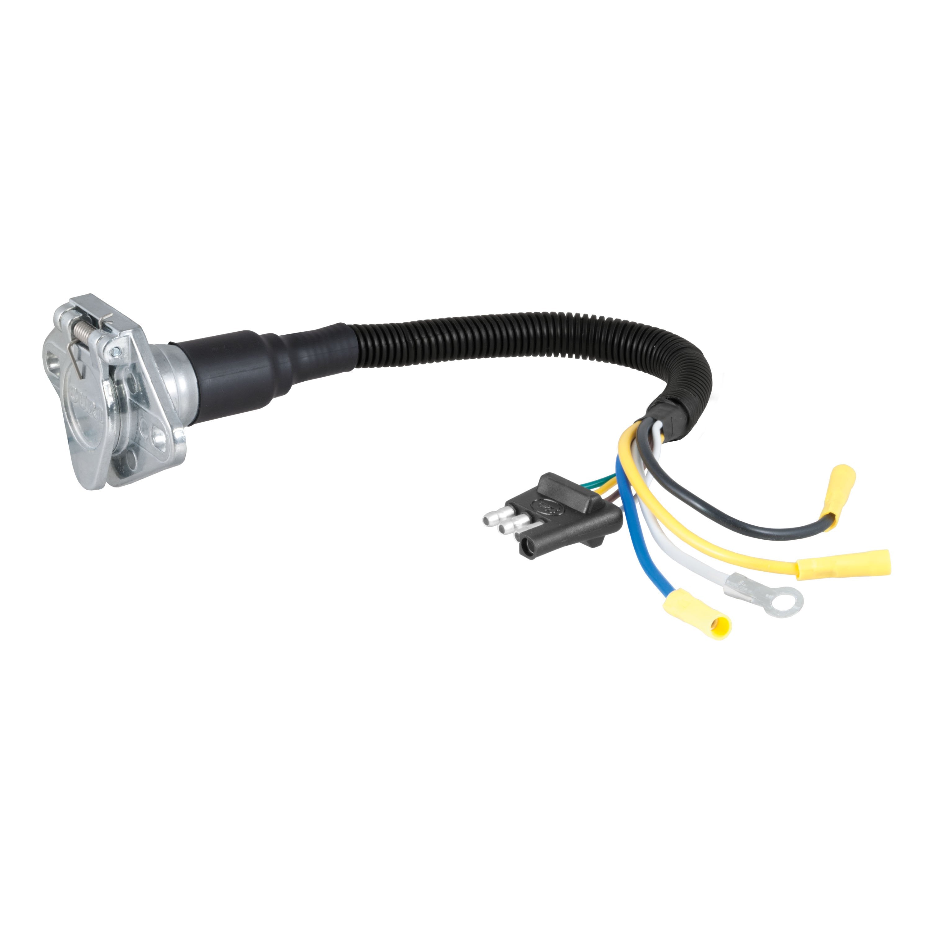 CURT 4-Way Flat Vehicle-Side to 6-Way Round Trailer Wiring Adapter Model 57183