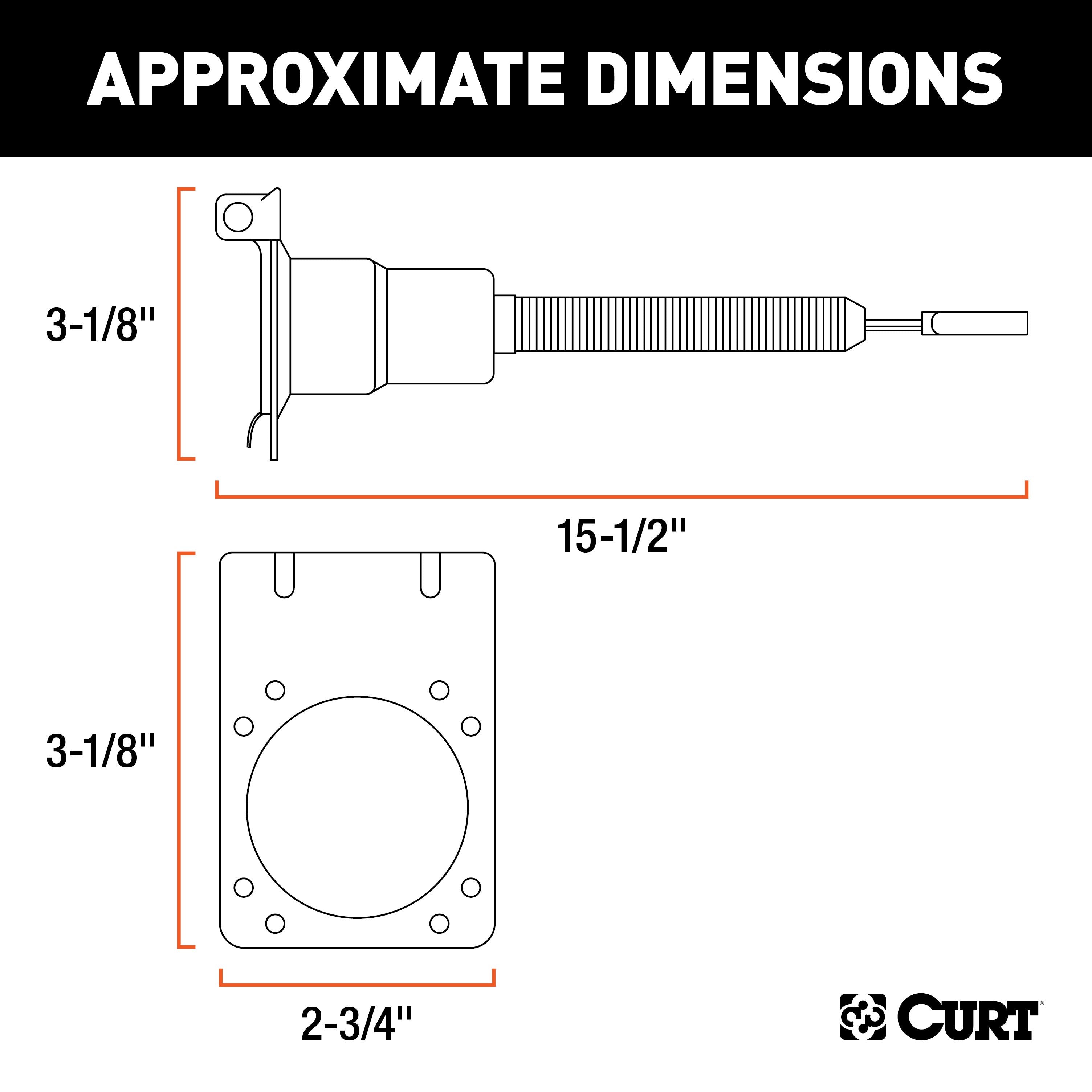 CURT 4-Way Flat Vehicle-Side to 7-Way RV Blade Trailer Wiring Adapter Model 57185