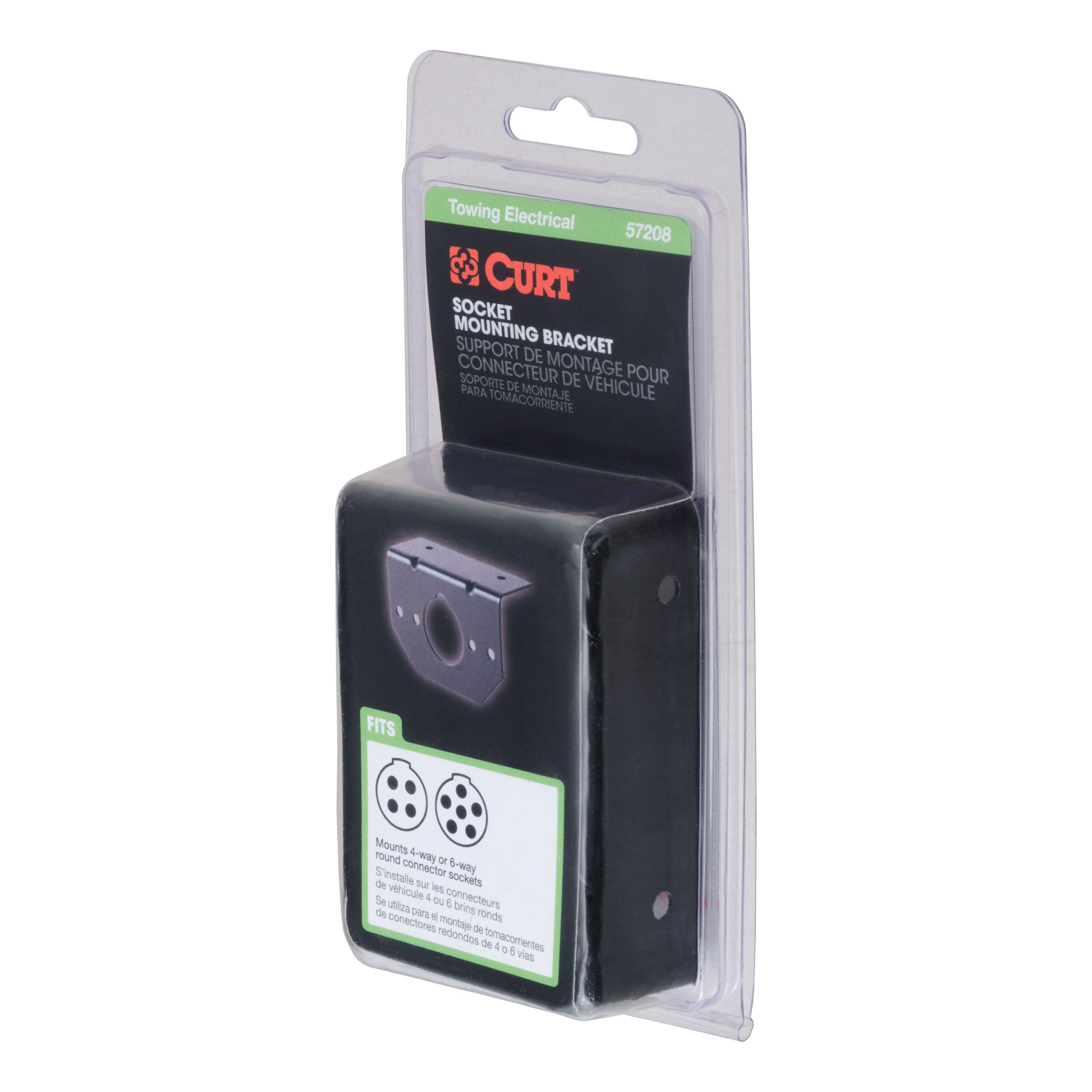 CURT Vehicle-Side Trailer Wiring Harness Mounting Bracket for 4-Way or 6-Way Round Model 57208