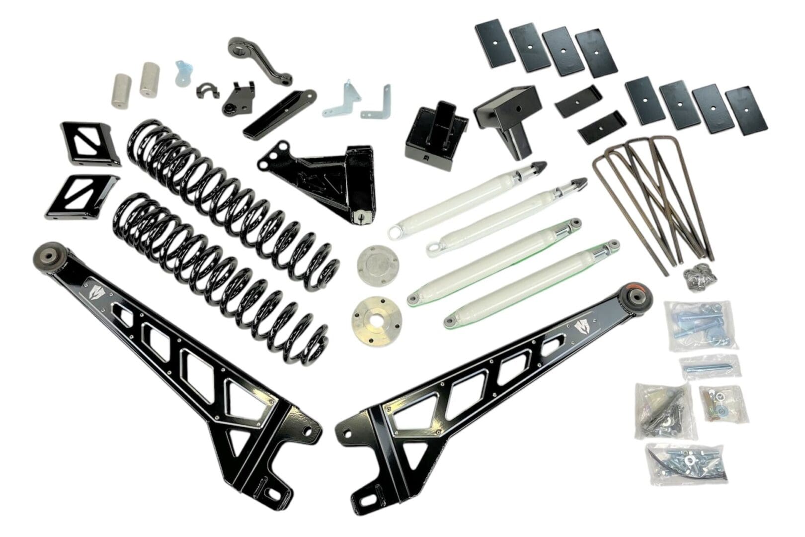 McGaughy's 8 Inch Premium Lift Kit S/S Black 2017-2022 Ford F250 4WD with Flange Style Rear Driveline