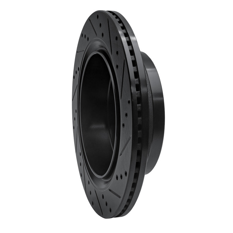 R1 12-20 Ford F-150 4WD Rear Left Drilled & Slotted Black Brake Rotor