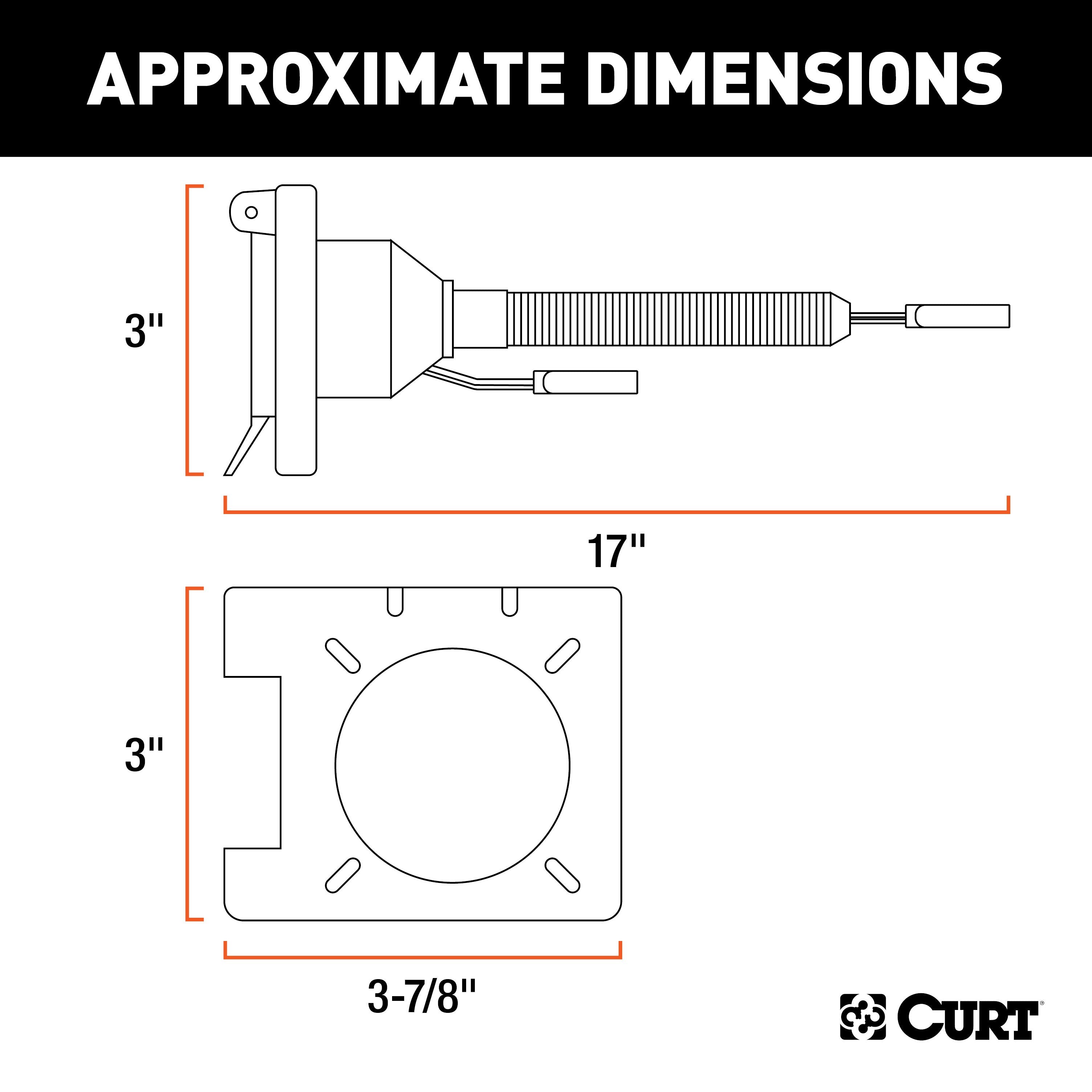 CURT Dual-Output 4-Way Flat Vehicle-Side to 7-Way RV Blade Trailer Wiring Adapter Model 57672