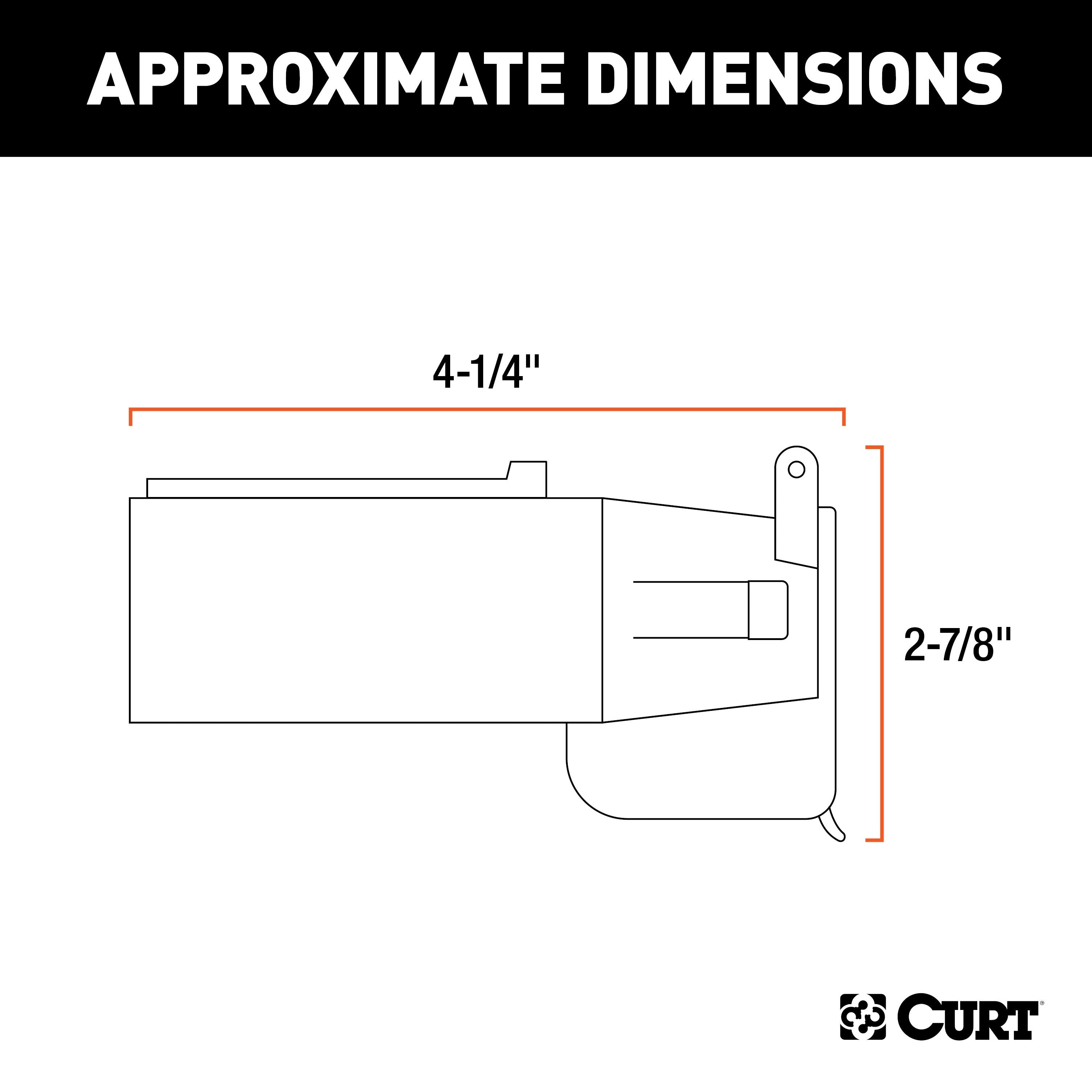 CURT 7-Way RV Blade Vehicle-Side to 6-Way Round Trailer Wiring Adapter with Backup Alarm, Center Pin Auxiliary Power Model 57726