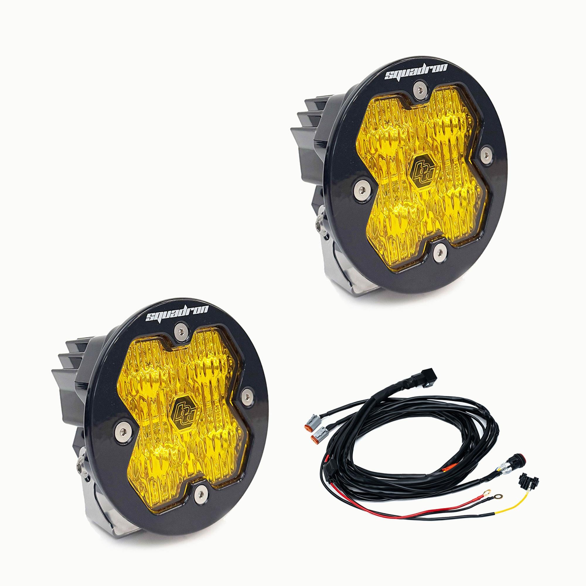 Squadron-R 2.0 Sport Black LED Auxiliary Light Pod Pair Universal Baja Amber Baja Designs