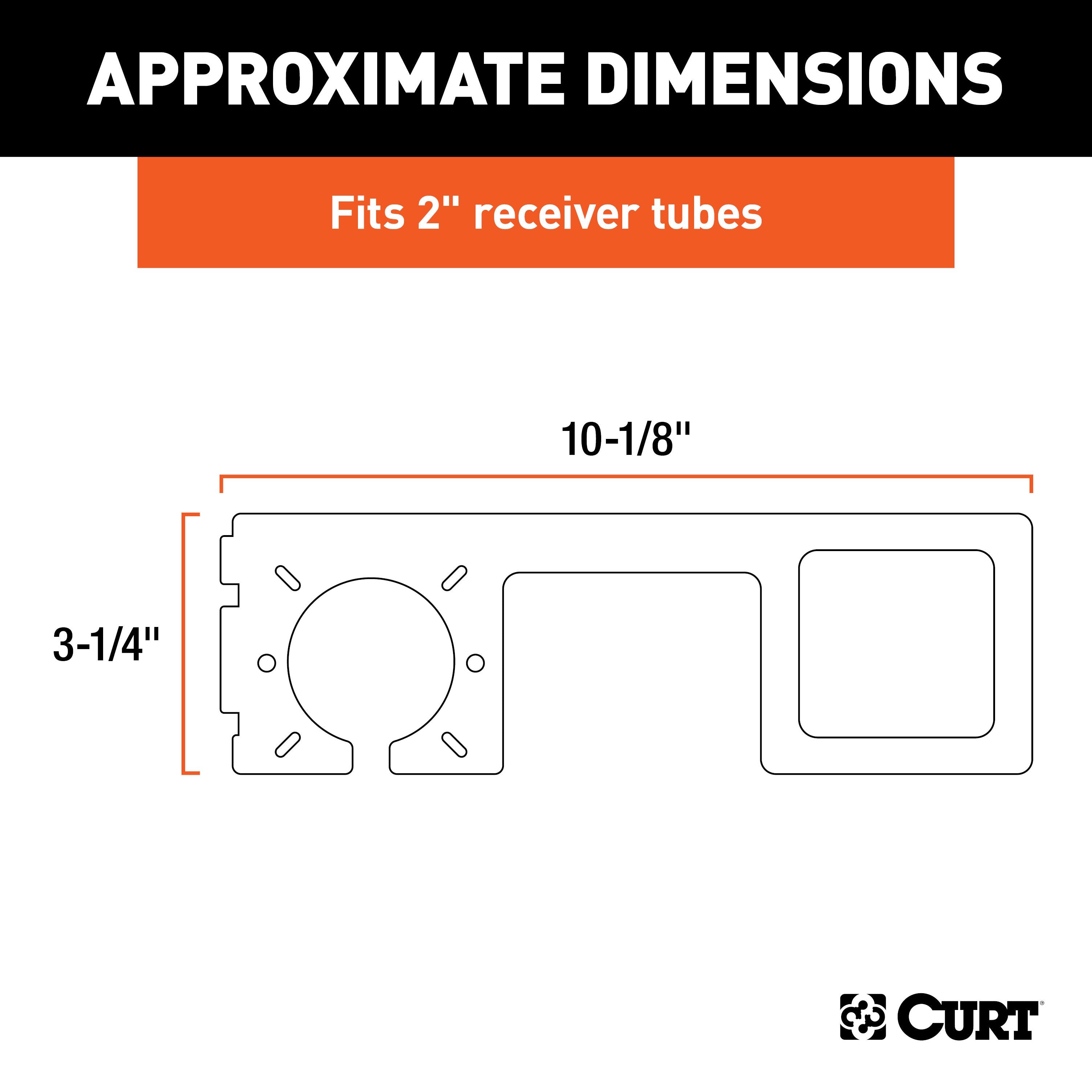 CURT Easy-Mount Vehicle Trailer Wiring Connector Mounting Bracket, 2-Inch Receiver, 4 or 5-Way Flat, 6 or 7-Way Round, 10-Pack Model 58000010