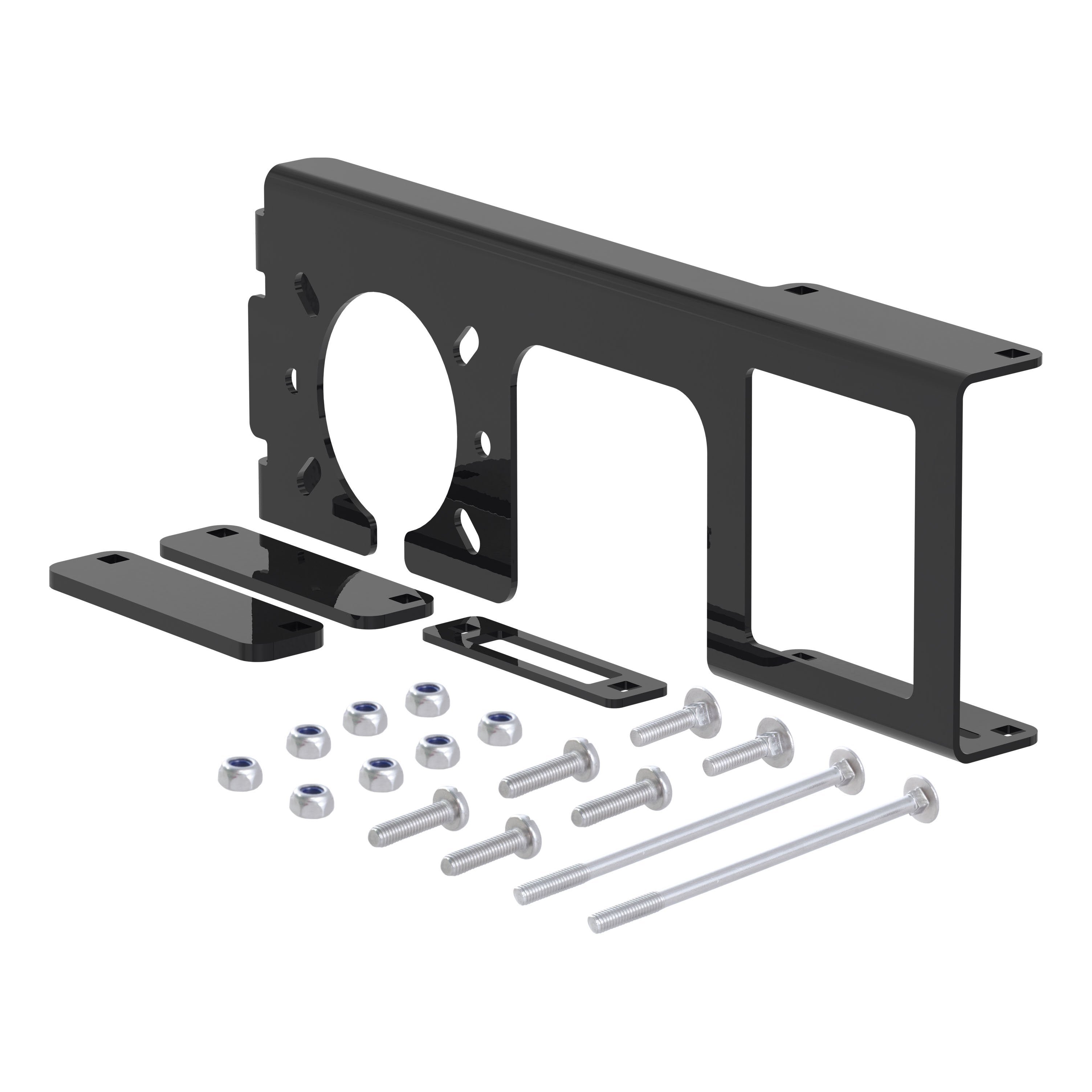 CURT Easy-Mount Vehicle Trailer Wiring Connector Mounting Bracket for 2-Inch Receiver, 4 or 5-Way Flat, 6 or 7-Way Round Model 58000
