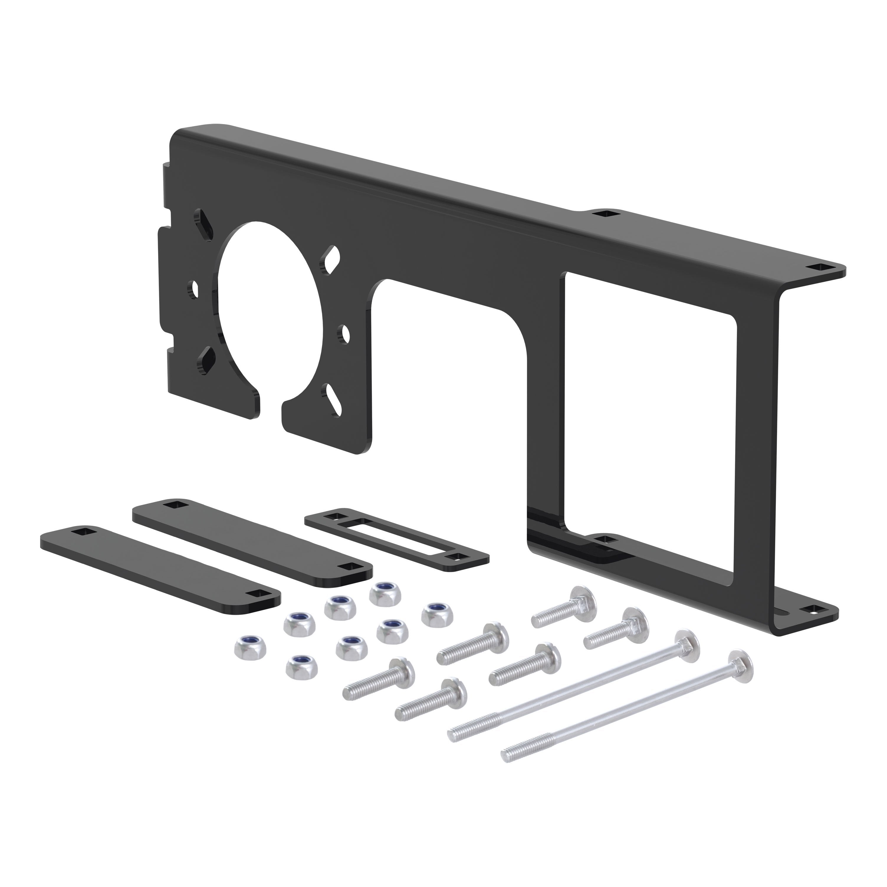 CURT Easy-Mount Vehicle Trailer Wiring Connector Mounting Bracket for 2-1/2-Inch Receiver, 4 or 5-Way Flat, 6 or 7-Way Round Model 58003