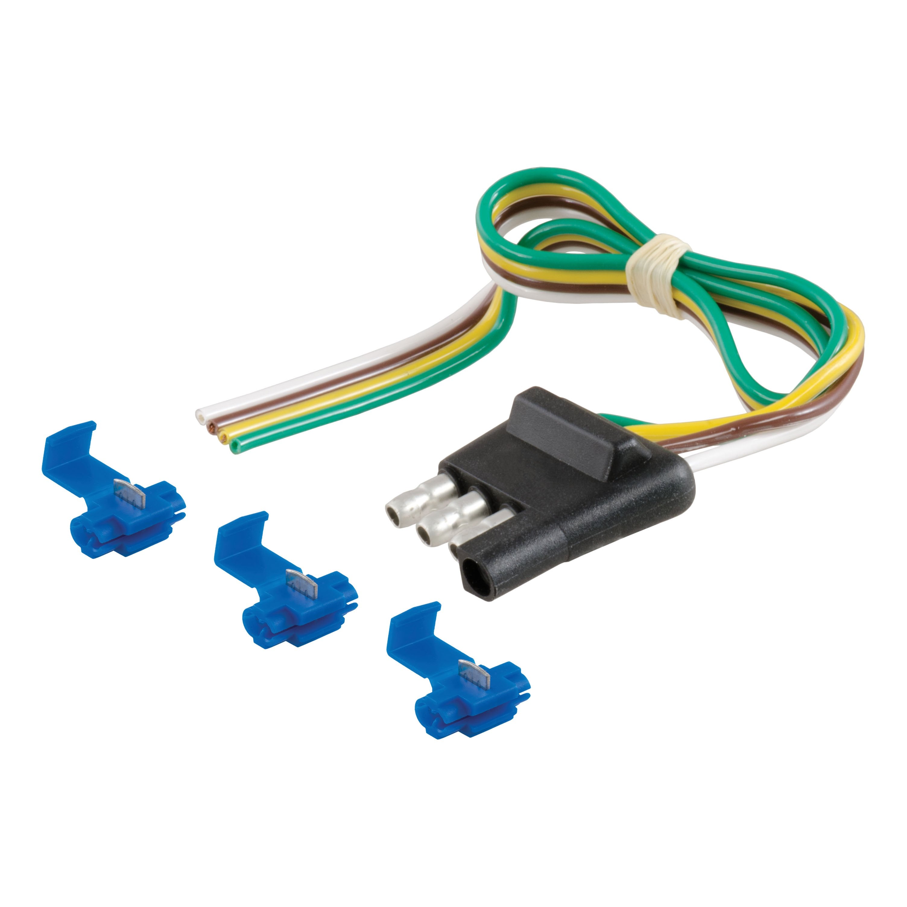 CURT Trailer-Side 4-Pin Flat Wiring Harness with 12-Inch Wires Model 58033