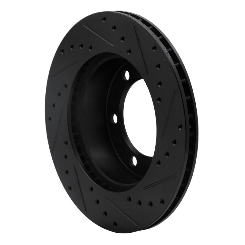 R1 95-04 Toyota Tacoma Front Left Drilled & Slotted Black Brake Rotor