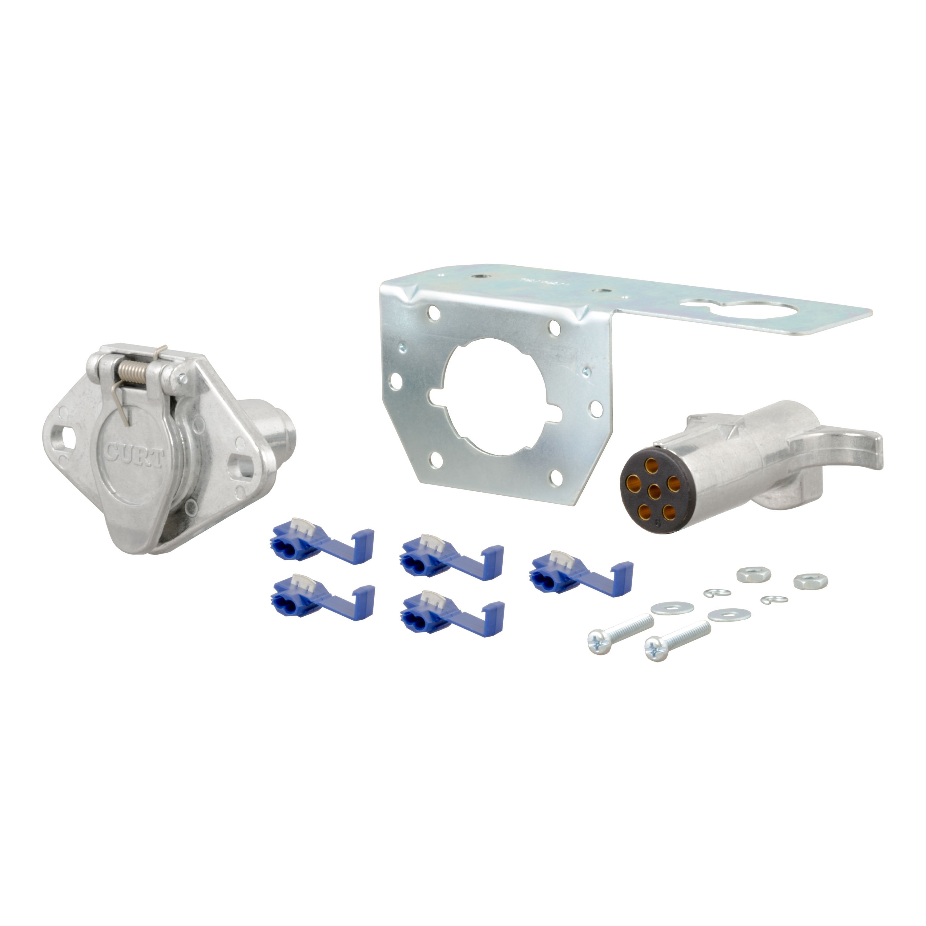 CURT Vehicle-Side and Trailer-Side 6-Pin Round Wiring Harness Connectors Model 58093