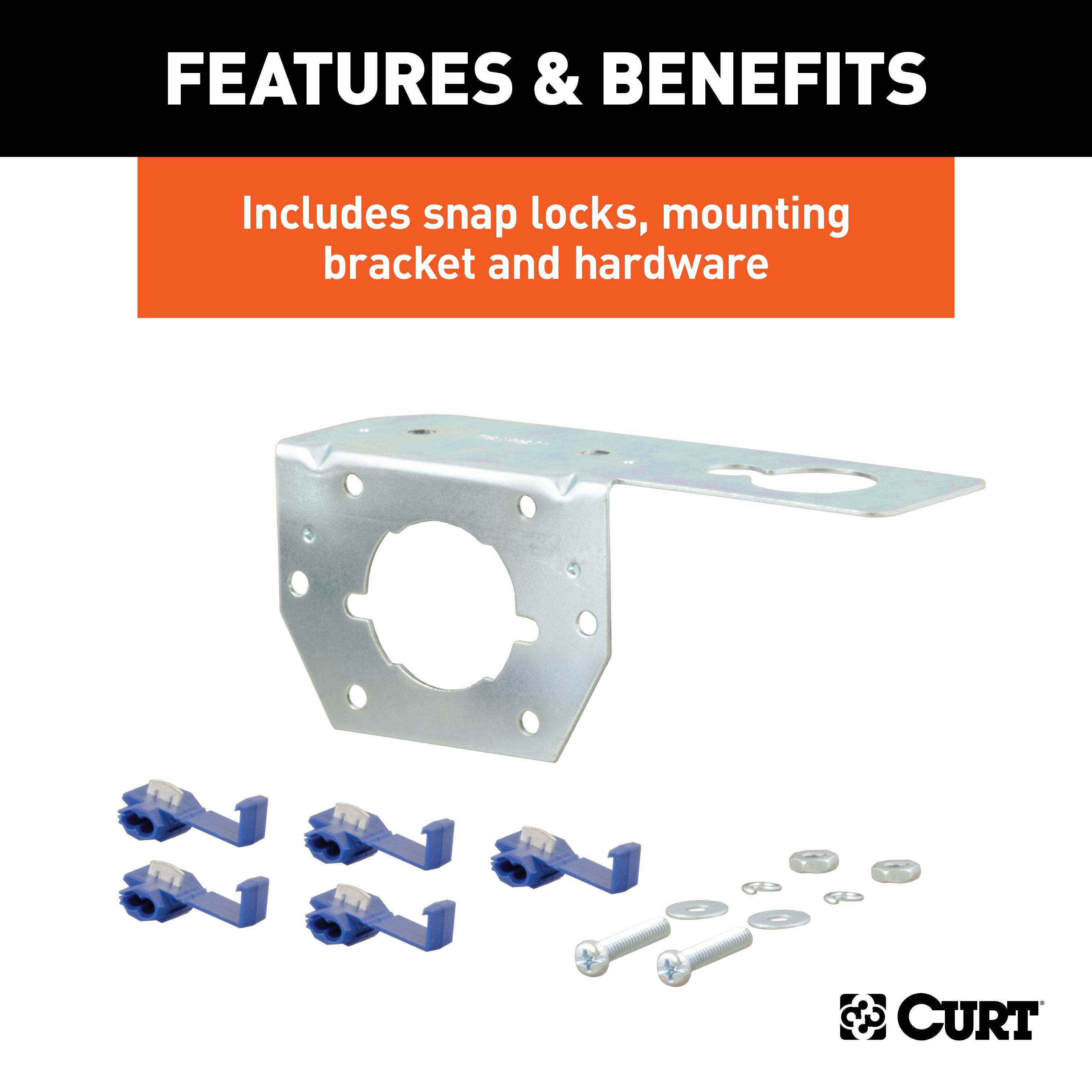 CURT Vehicle-Side and Trailer-Side 6-Pin Round Wiring Harness Connectors Model 58093