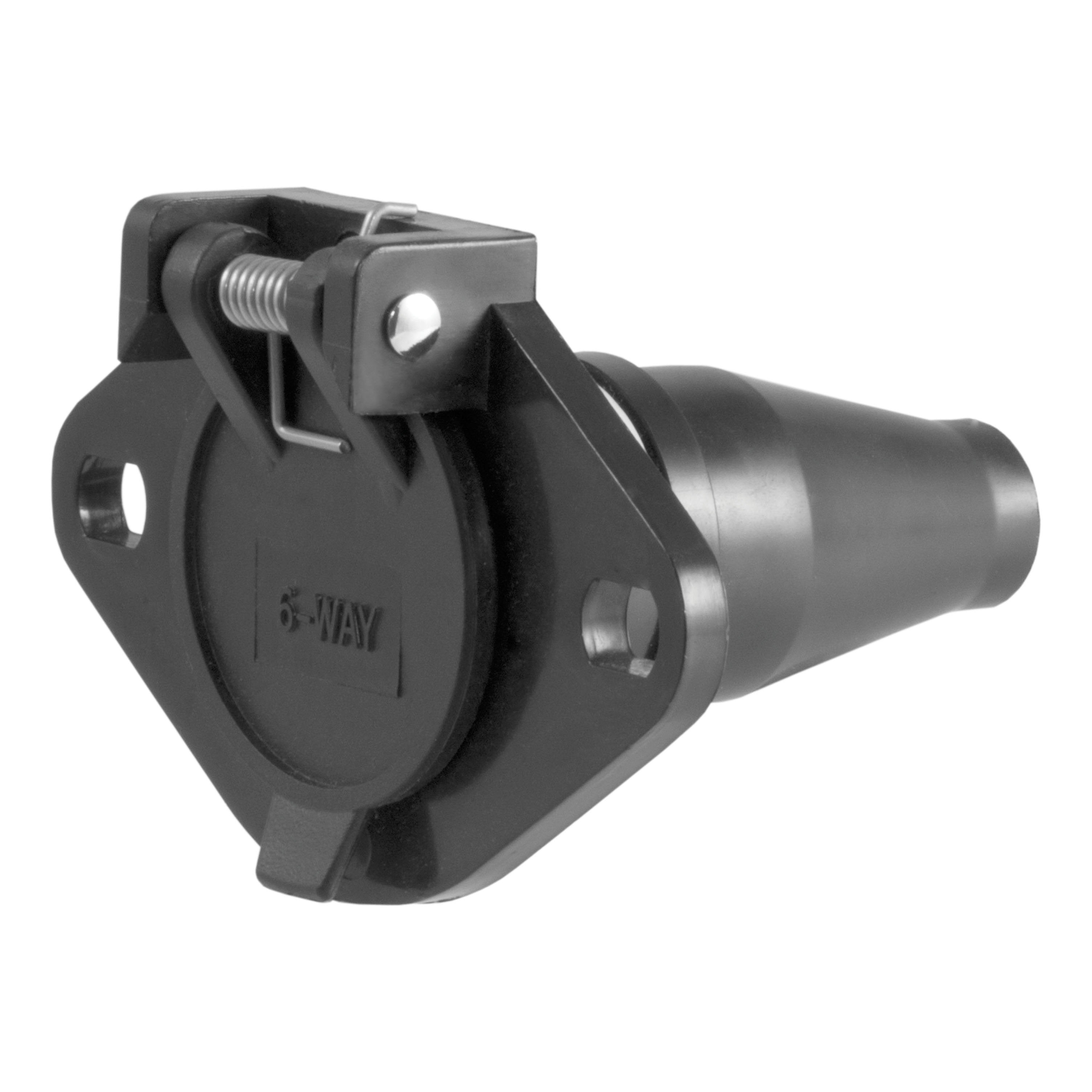 CURT Vehicle-Side 6-Pin Round Trailer Wiring Harness Socket Model 58130