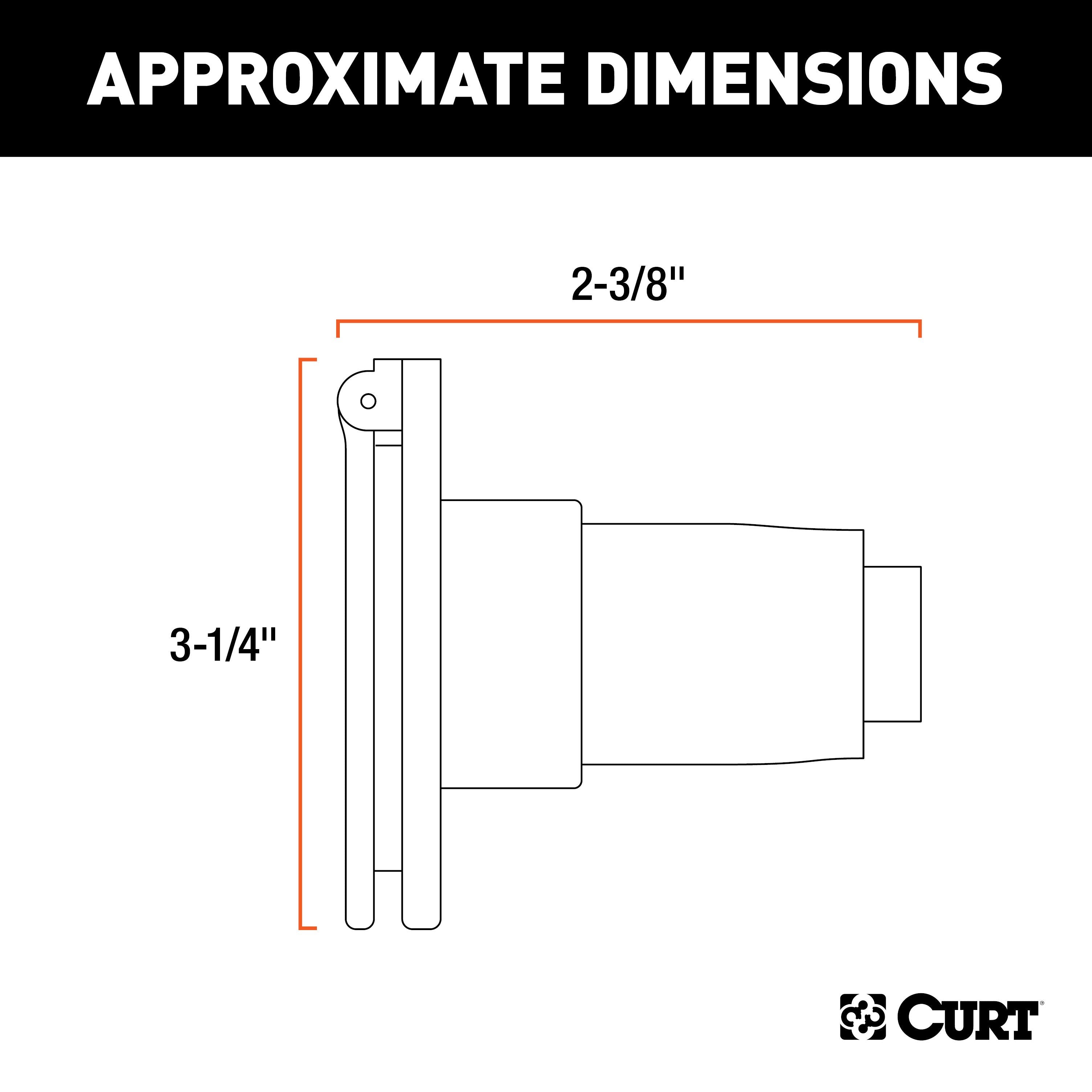 CURT Vehicle-Side 6-Pin Round Trailer Wiring Harness Socket Model 58130