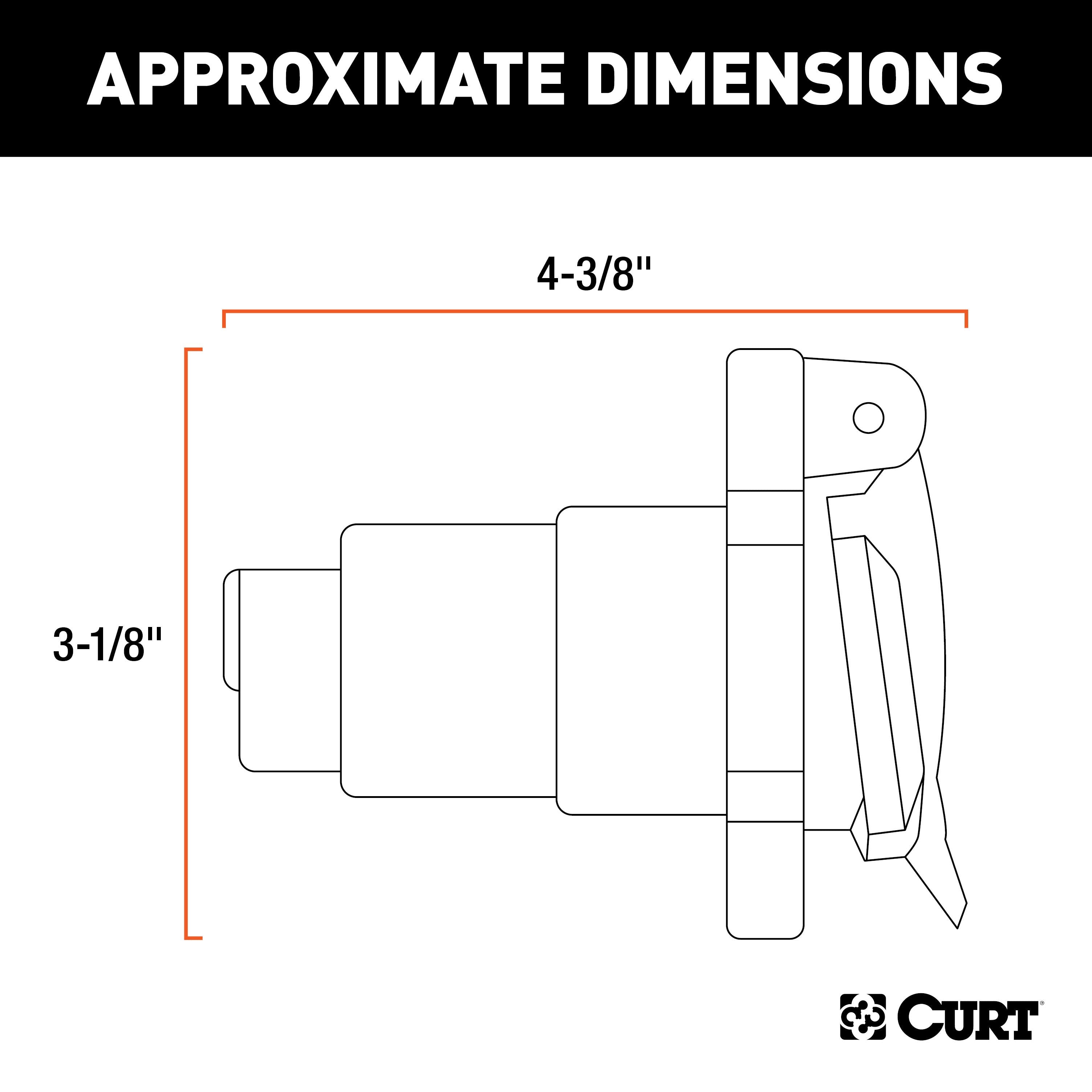 CURT Heavy-Duty Vehicle-Side 7-Pin RV Blade Trailer Wiring Harness Connector Model 58155