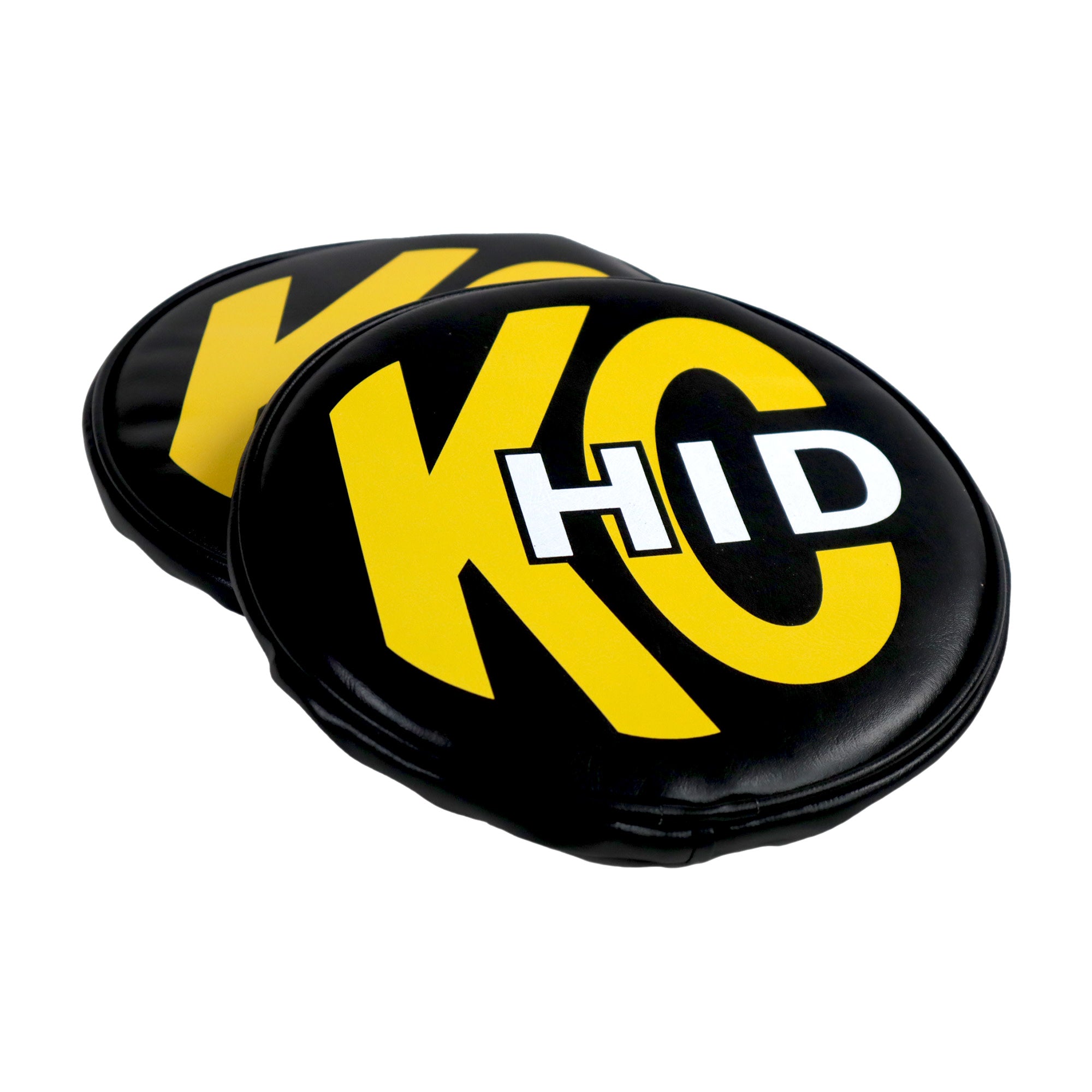 Head Light Cover 8 Inch KC Vinyl HID Black/Yellow Pair KC HiLiTES