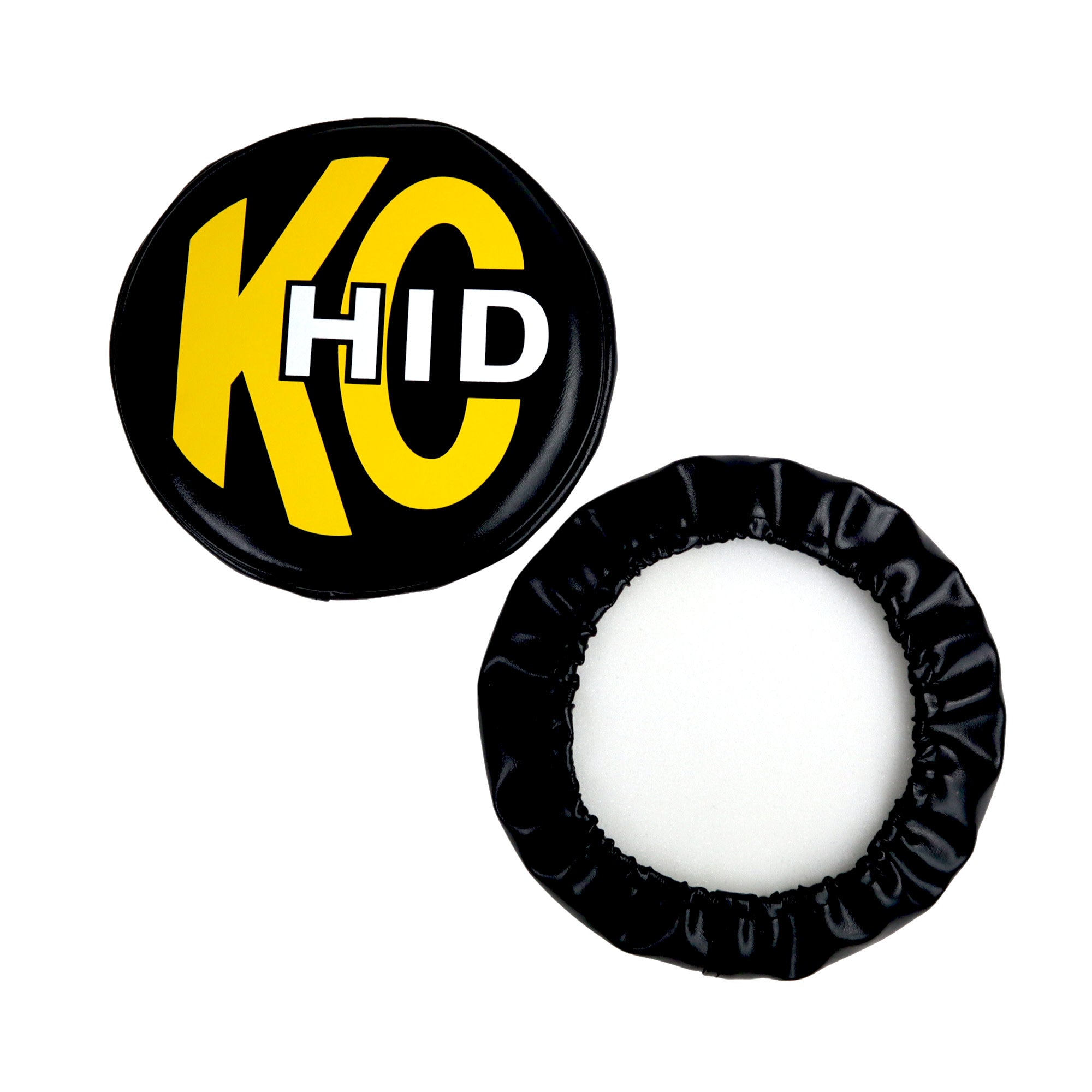 Head Light Cover 8 Inch KC Vinyl HID Black/Yellow Pair KC HiLiTES