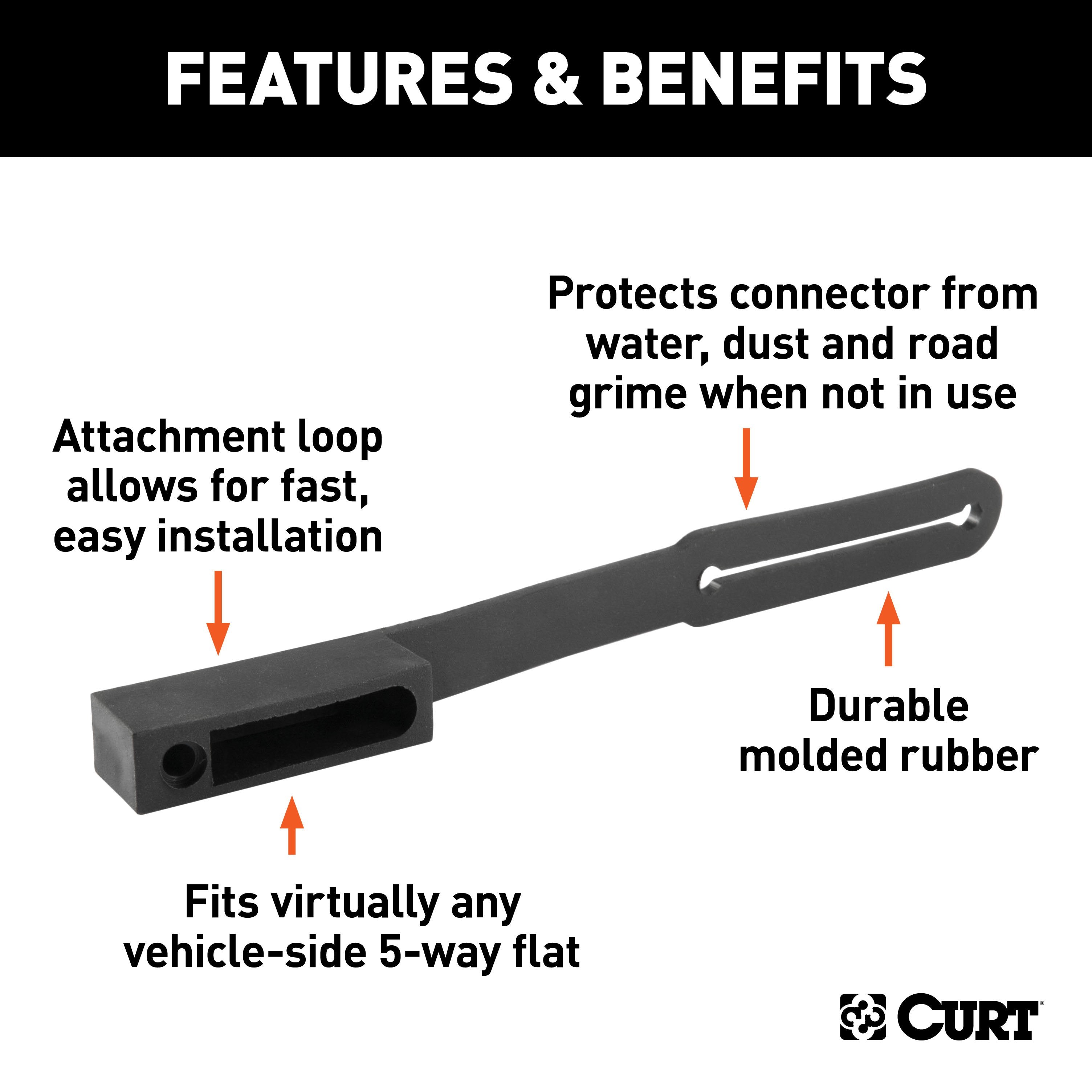 CURT Vehicle-Side 5-Pin Flat Trailer Wiring Harness Connector Dust Cover Model 58203