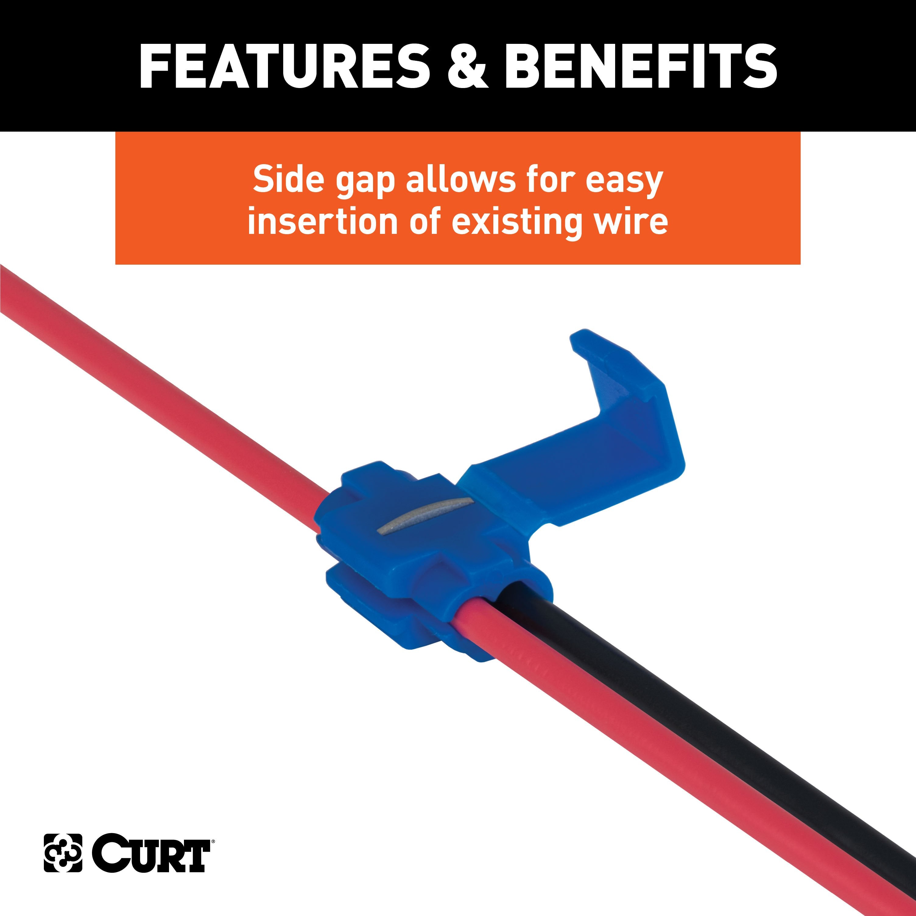 CURT 18-14 Gauge Blue Scotch Snap Lock Wire Connectors, 100-Pack Model 58280