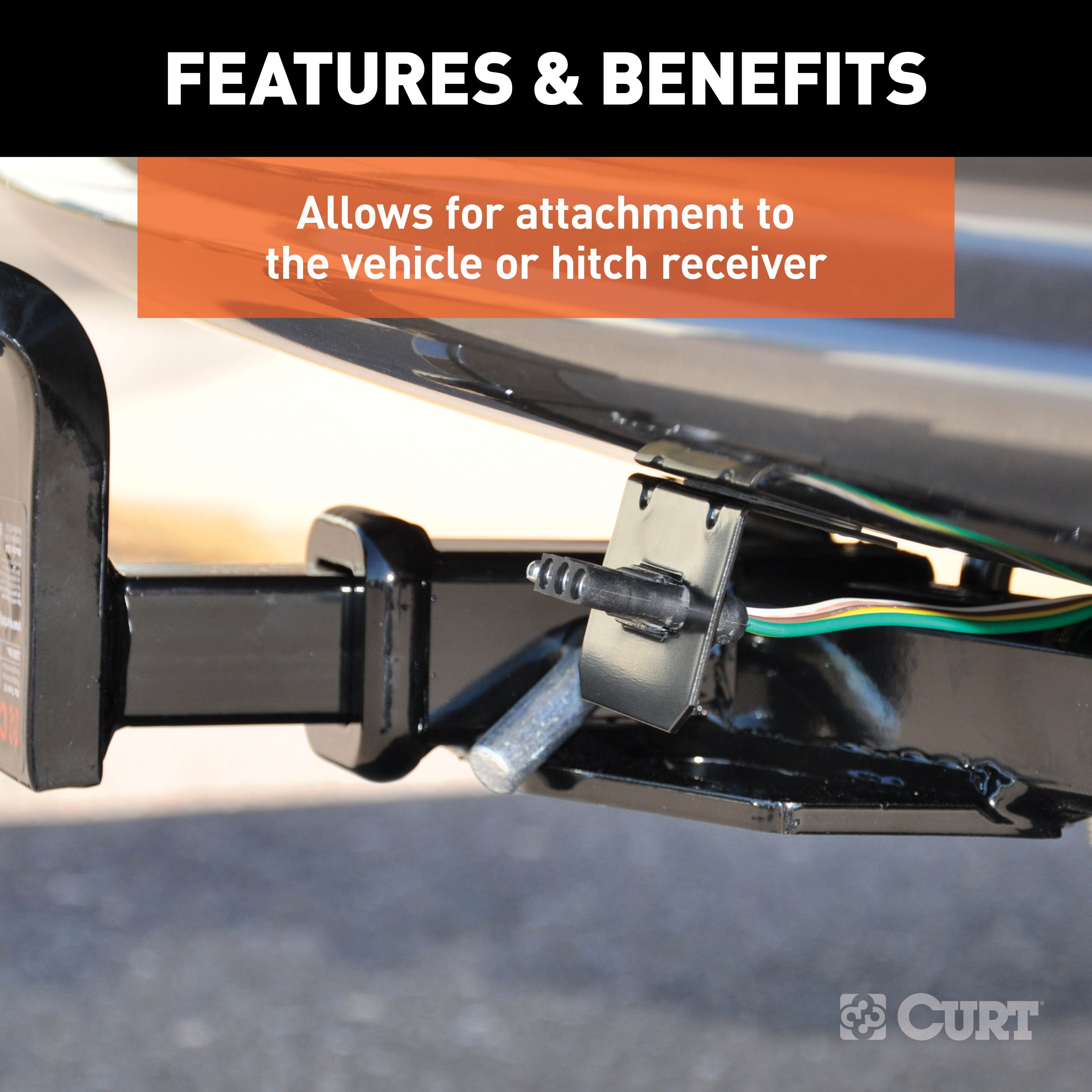 CURT Vehicle-Side Trailer Wiring Harness Mounting Bracket for 4-Way Flat Model 58301