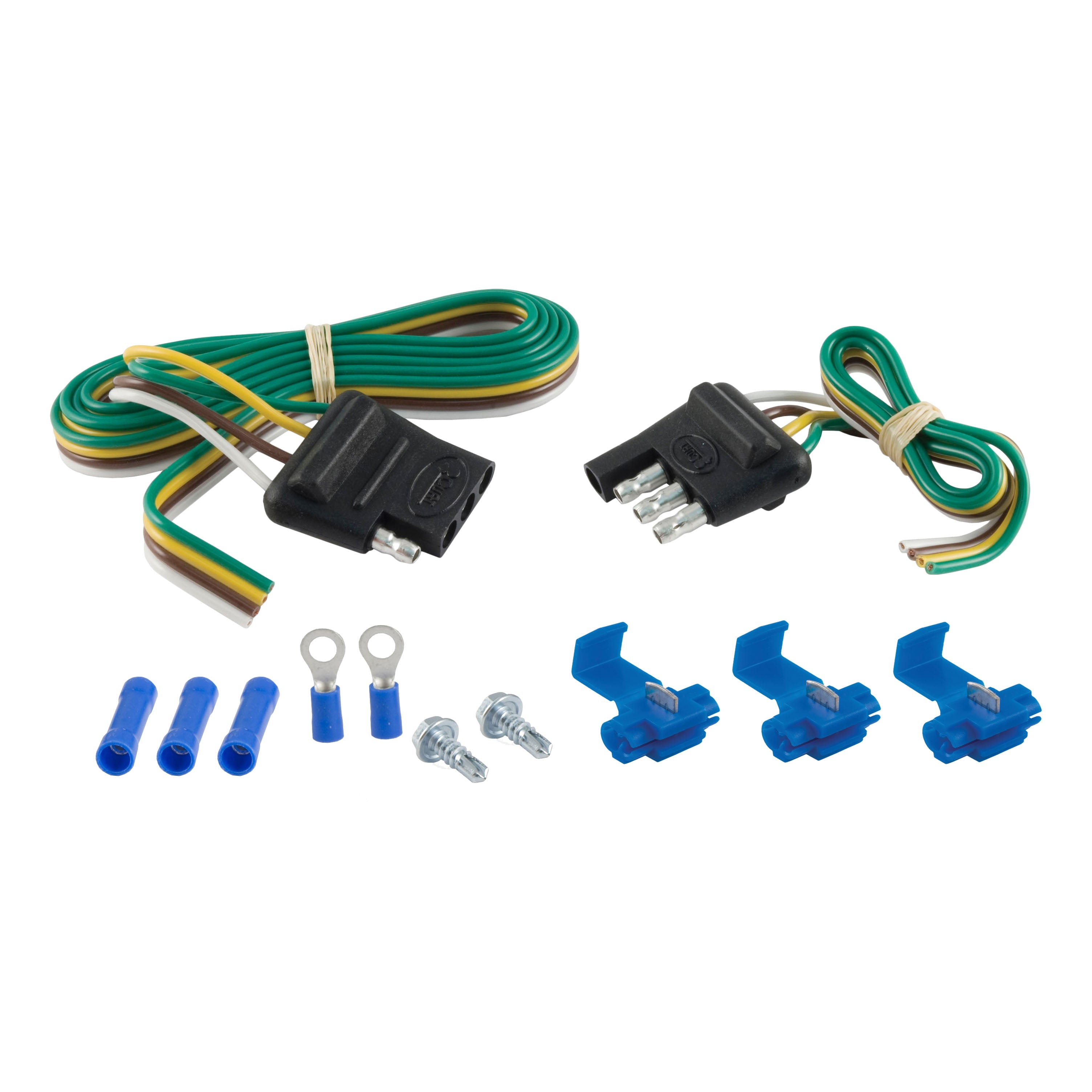CURT 4-Pin Flat Wiring Harness, 48-Inch Vehicle-Side, 12-Inch Trailer-Side Wires Model 58305