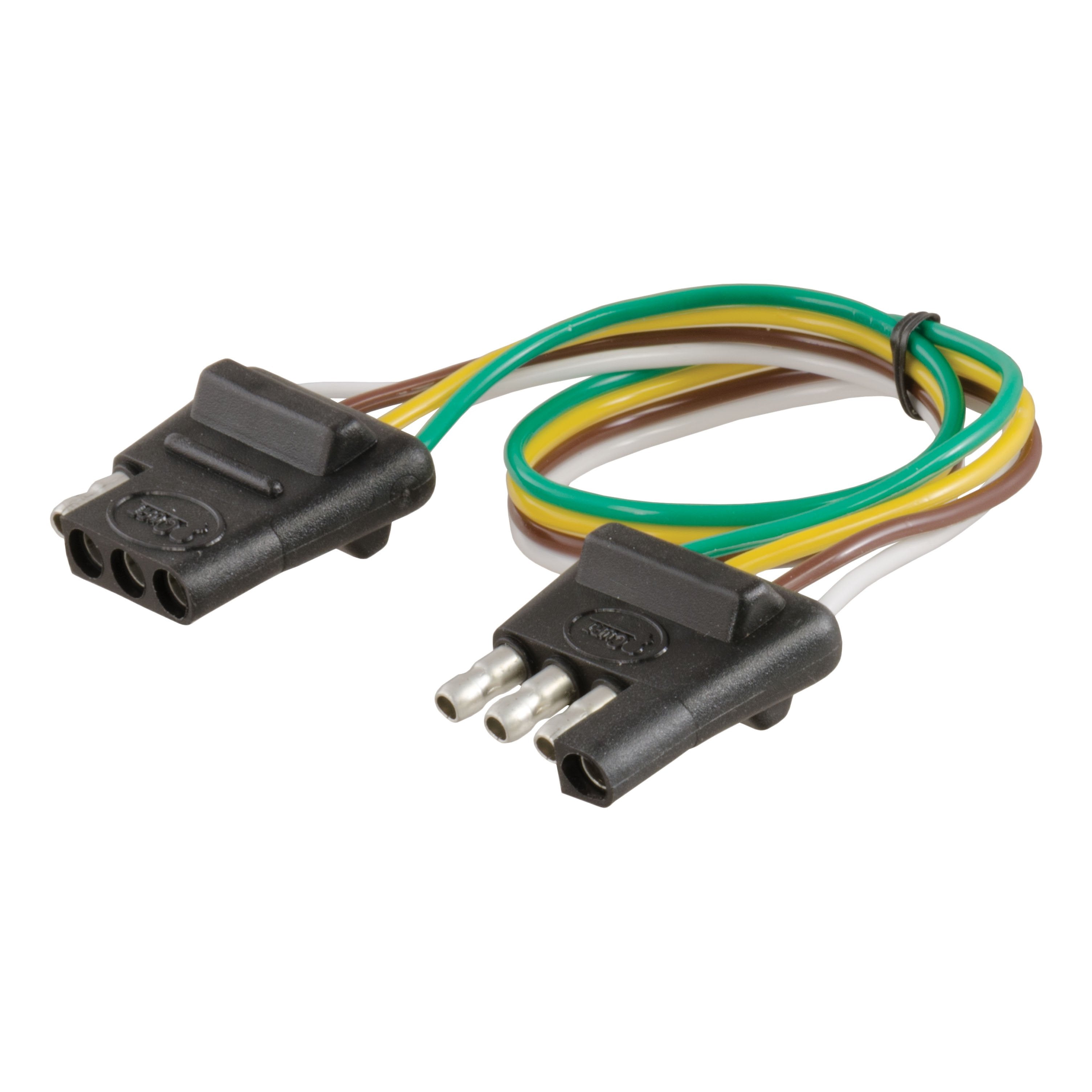 CURT Vehicle-Side and Trailer-Side 4-Pin Flat Wiring Harness with 12-Inch Wires Model 58381
