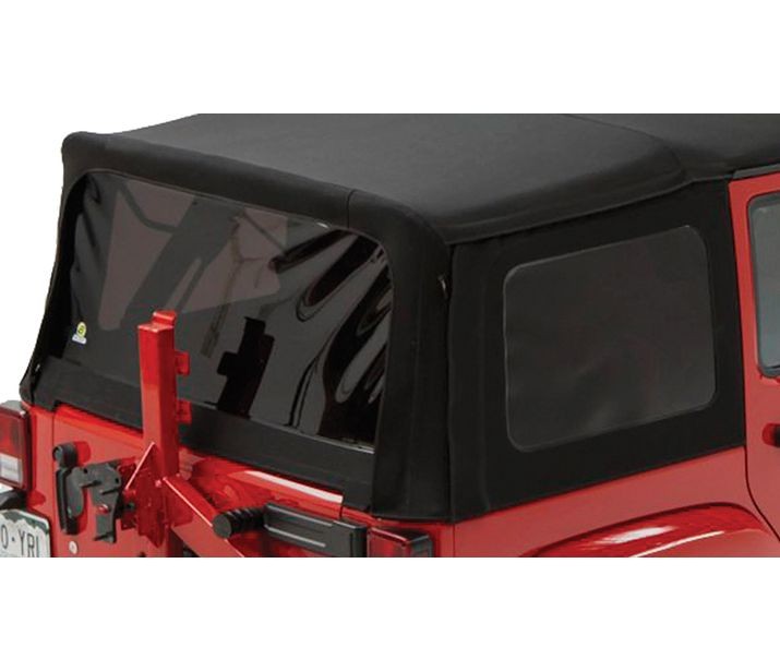 Window Replacement Set For Jeep 2007-2018 Wrangler JK 4 Door Fits Supertop 54823 or Replace-A-Top 79847 Black Premium Twill Bestop