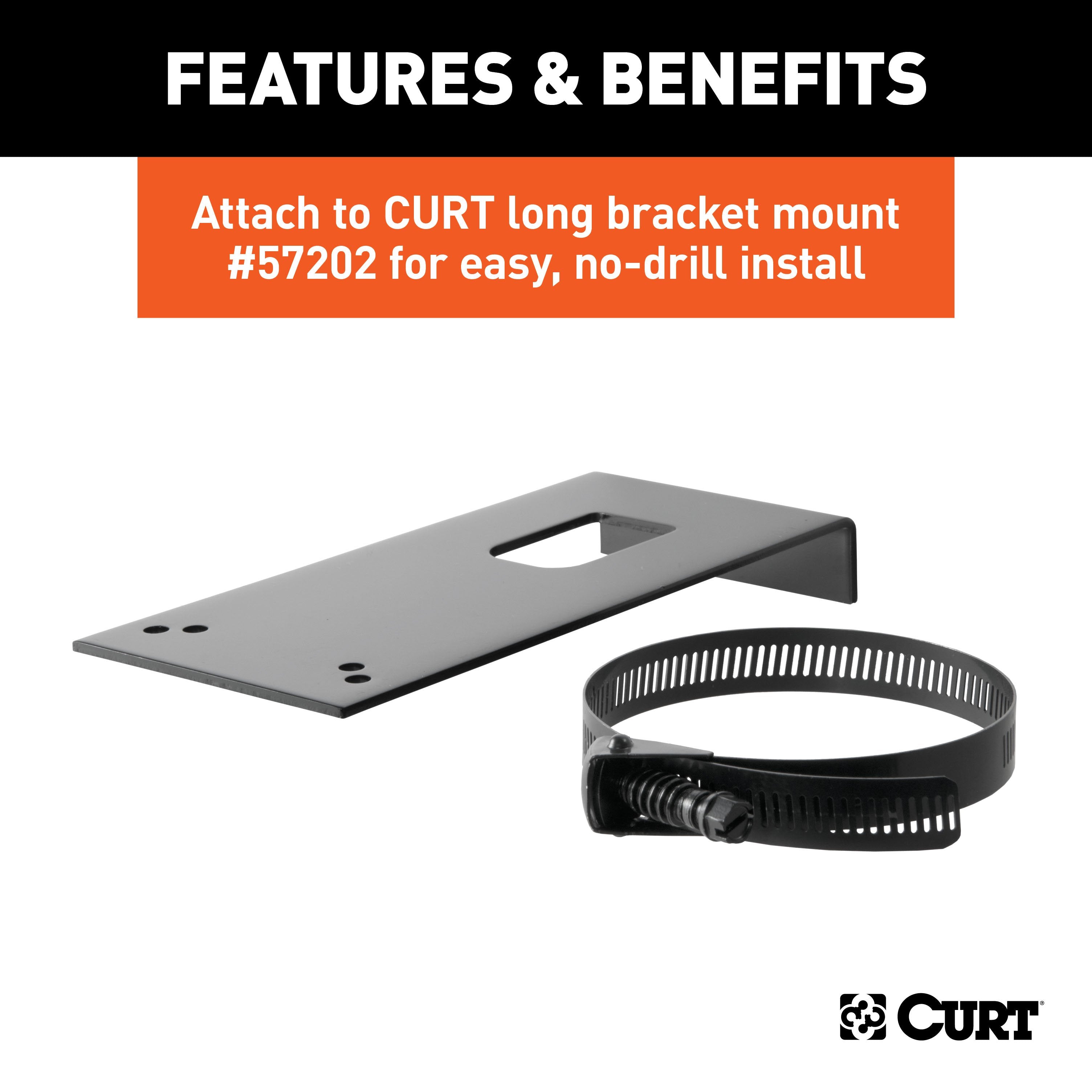 CURT Vehicle-Side Trailer Wiring Harness Mounting Bracket for 7-Pin USCAR Factory Socket on Ford, GM or Nissan Model 58520