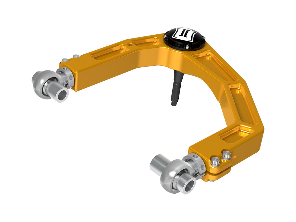 2024-2025 Toyota Tacoma/2024-2025 Toyota Land Cruiser 250 Series/2024-2025 Lexus GX550/2025 Toyota 4Runner Front Billet Upper Control Arms W/ Delta Joint Pro Gold Anodizing Icon Vehicle Dynamics