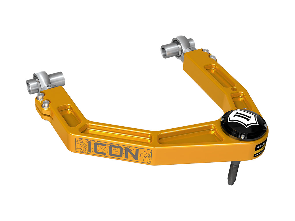 2024-2025 Toyota Tacoma/2024-2025 Toyota Land Cruiser 250 Series/2024-2025 Lexus GX550/2025 Toyota 4Runner Front Billet Upper Control Arms W/ Delta Joint Pro Gold Anodizing Icon Vehicle Dynamics