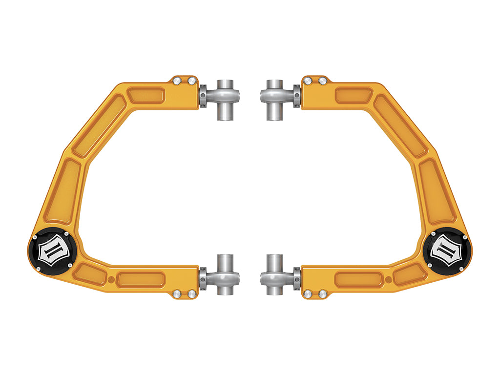 2024-2025 Toyota Tacoma/2024-2025 Toyota Land Cruiser 250 Series/2024-2025 Lexus GX550/2025 Toyota 4Runner Front Billet Upper Control Arms W/ Delta Joint Pro Gold Anodizing Icon Vehicle Dynamics