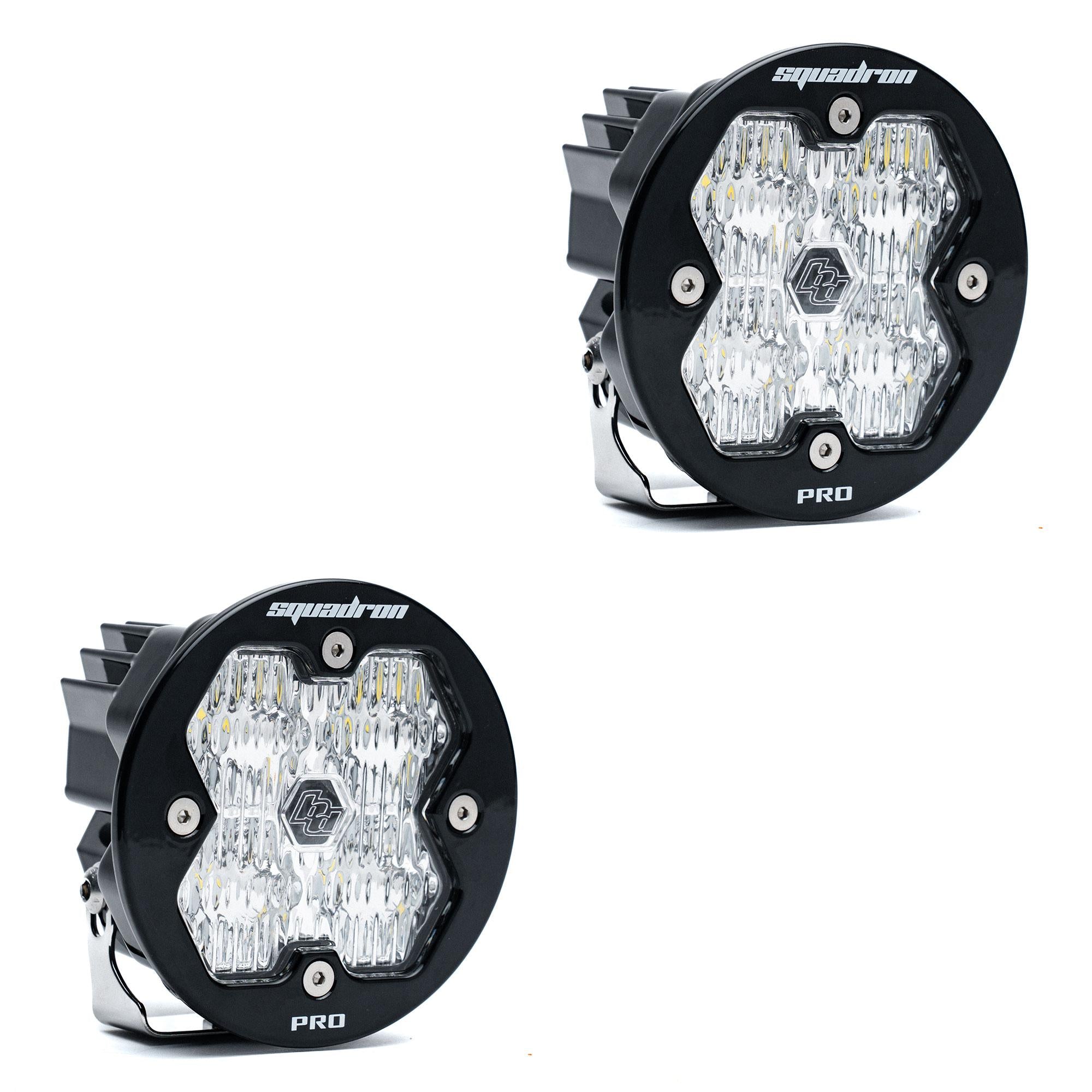 Squadron-R 2.0 Pro Black LED Auxiliary Light Pod Pair (No Harness) Universal Clear Baja Designs