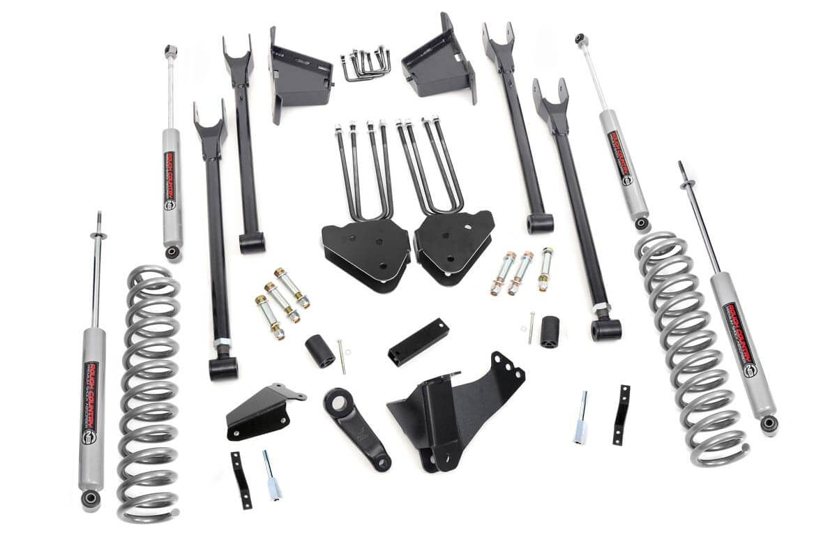 8 Inch Lift Kit 4 Link RR Blocks Ford F-250/F-350 Super Duty 4WD (05-07) Rough Country