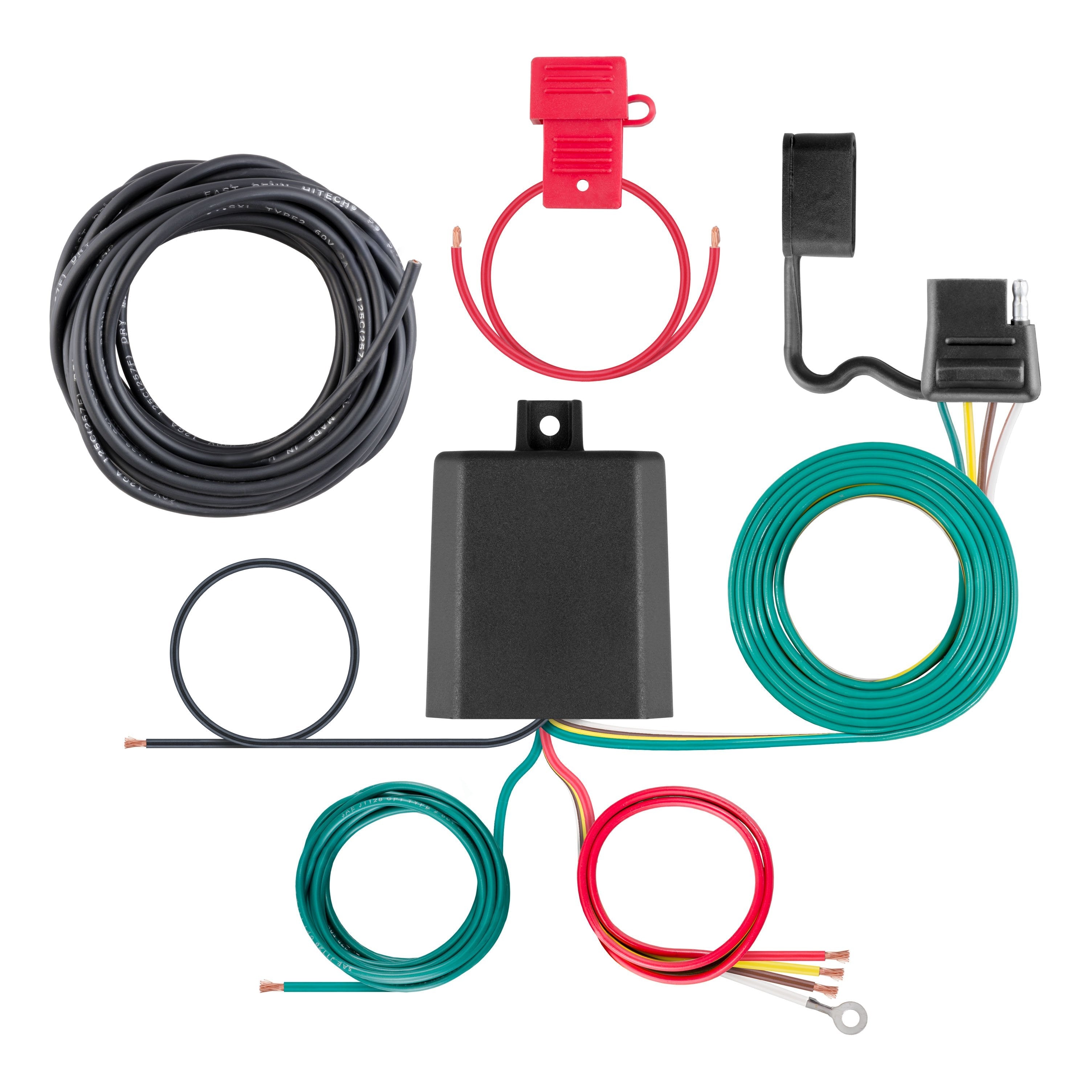 CURT Weather-Resistant Powered 3-to-2-Wire Splice-in Trailer Taillight Converter Kit, 4-Pin Wiring Harness Model 59496