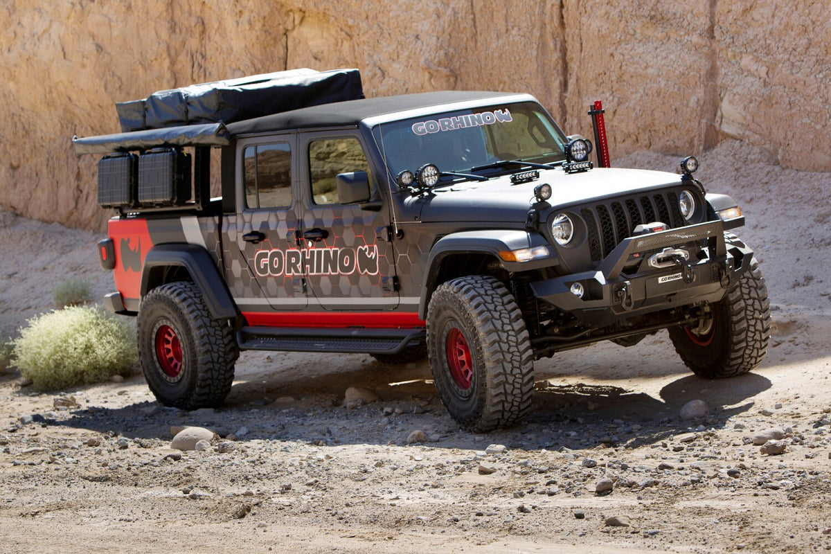 5950000T 02 XRS Overland Xtreme Rack Box 2 Only Textured Black 2020-2025 Jeep Gladiator Go Rhino